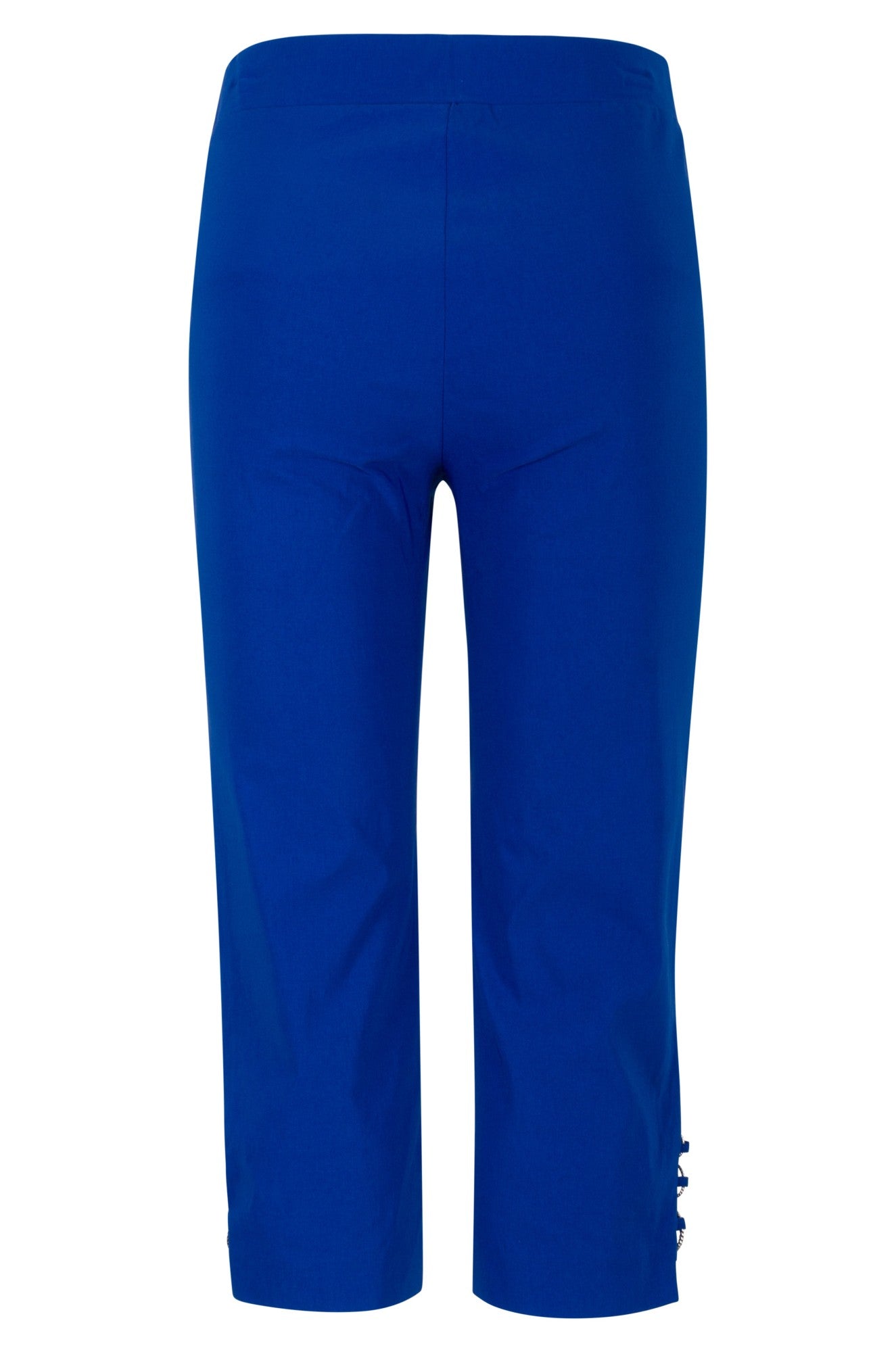 Mid Calf Pants with 3 Ring Details - COBALT Blue Women's Casual Trousers (Style 6307A1) | Perfect for Office Wear & Everyday Fashion