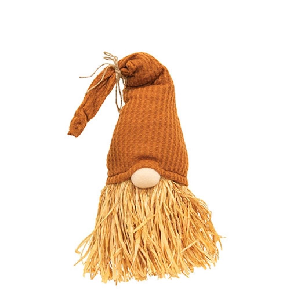 Burnt Orange Raffia Gnome Small - Handmade Decorative Garden Gnome for Outdoor & Indoor Decor - Perfect for Patio, Yard, Home, and Gift Giving
