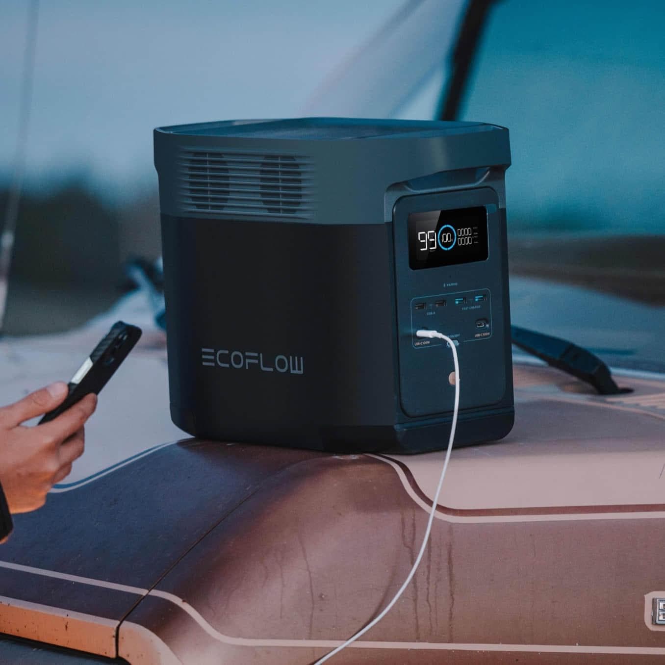 EcoFlow DELTA 2 Portable Power Station 1024Wh Solar Generator - Certified Refurbished | Backup Power for Camping, RV, Emergencies & Home Use