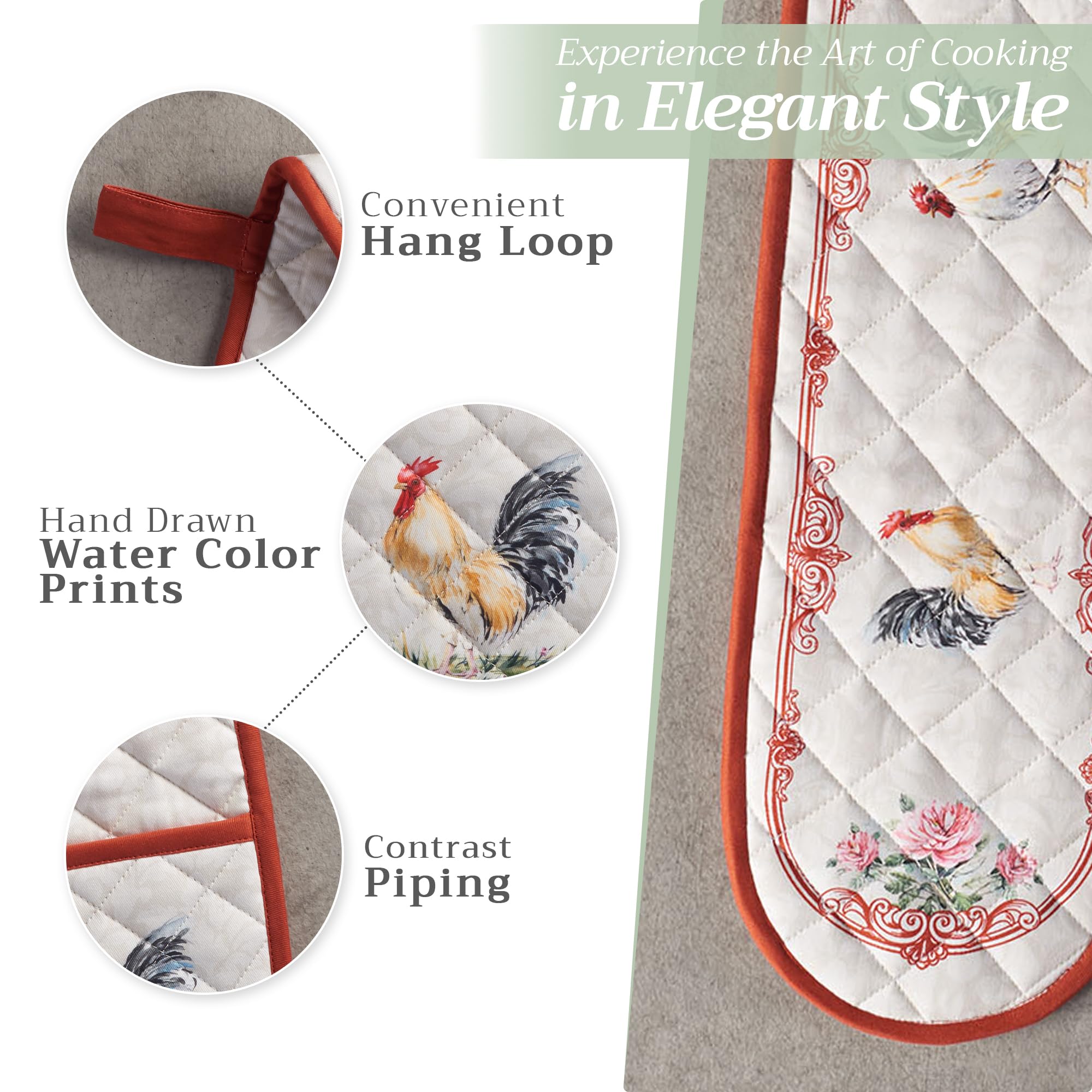 Hermès-Inspired Double Oven Mitts - 100% Cotton 7