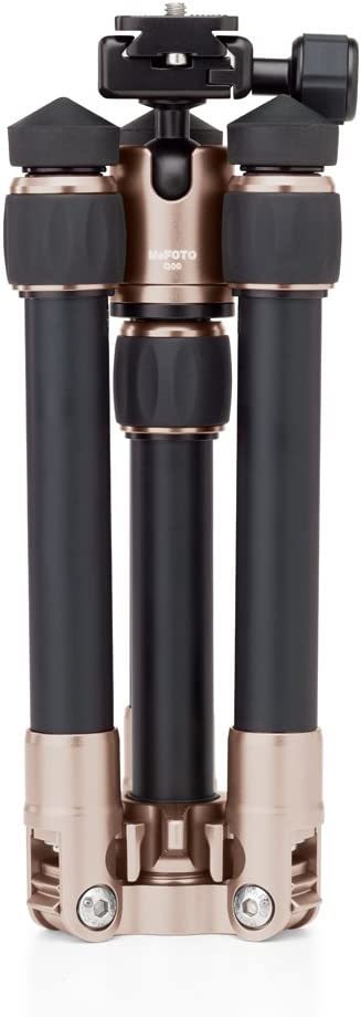 MeFOTO DayTrip Tripod Kit (Gold) - Compact Aluminum Travel Tripod with Ball Head, Phone Mount & Carry Bag - Perfect for Travel Photography, Vlogging & Outdoor Adventures