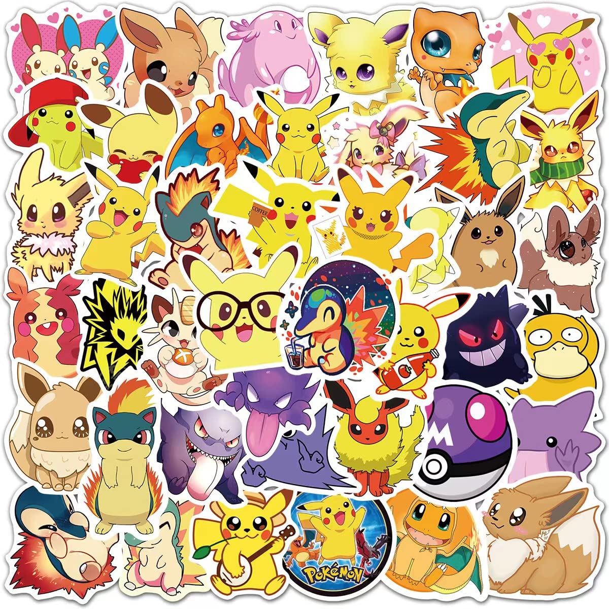 50 Pcs Cute Anime Stickers - Waterproof Vinyl Decals for Laptop, Water Bottle, Skateboard, Bicycle & Luggage - Fun Graffiti Patches for Teens, Kids & Students - Perfect for School, Office & Travel Decor