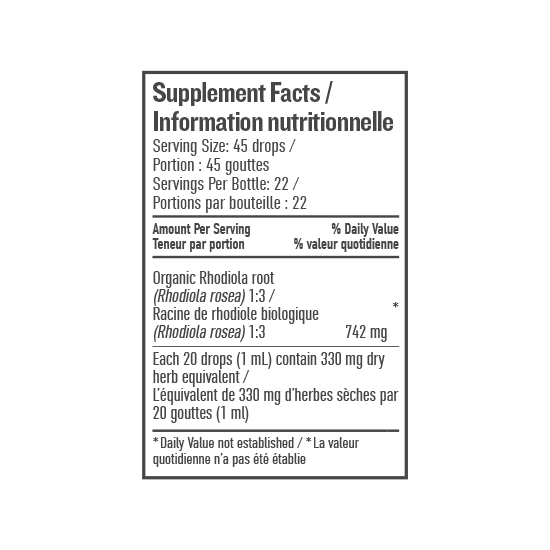 Botanica Rhodiola Rosea Liquid Extract 50ml - Natural Herbal Supplement for Stress Relief & Energy Boost - Perfect for Daily Wellness & Focus Support