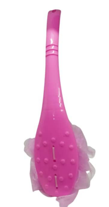 Exfoliating Bath Brush with Long Handle for Men & Women - Soft Bristles, Ergonomic Design, Pink Color | Perfect for Shower, Spa & Body Scrub | Pack of 1