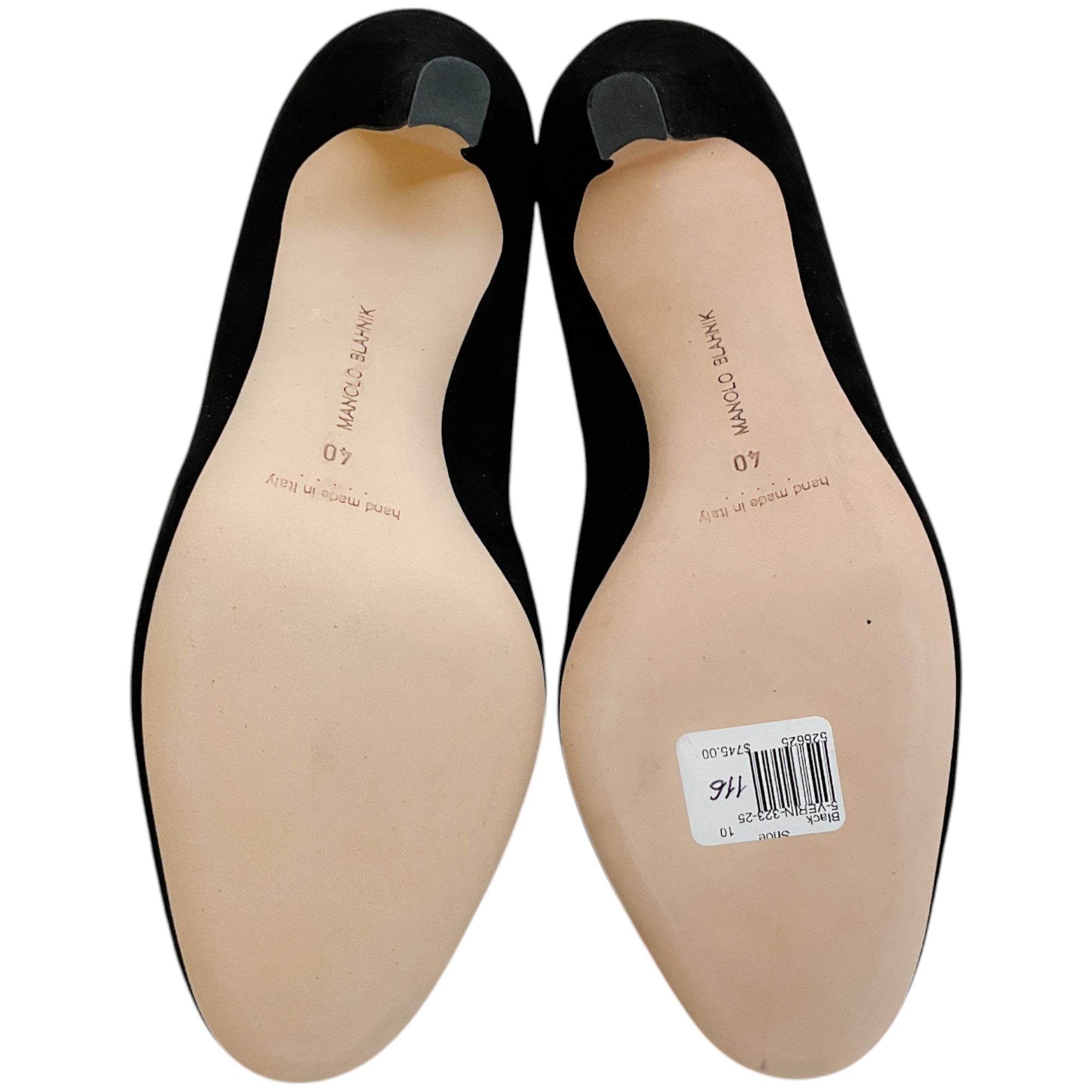 Manolo Blahnik Black Suede Verin 105mm Heel Pumps - Elegant High Heel Shoes for Women, Perfect for Weddings, Parties & Evening Events