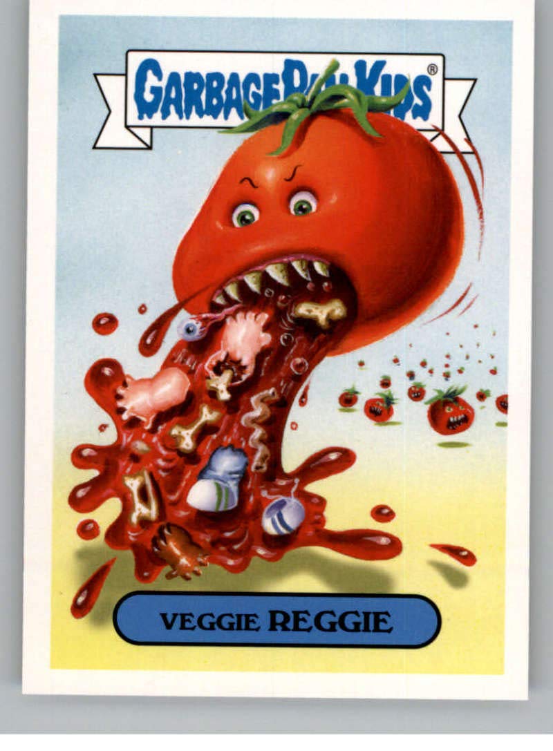 2018 Topps Garbage Pail Kids Oh The Horror-ible Retro Horror Stickers #15B VEGGIE REGGIE - Peelable Collectible Trading Card for Horror Fans & Sticker Collectors - Perfect for Halloween Decor, Scrapbooking & Trading Card Games