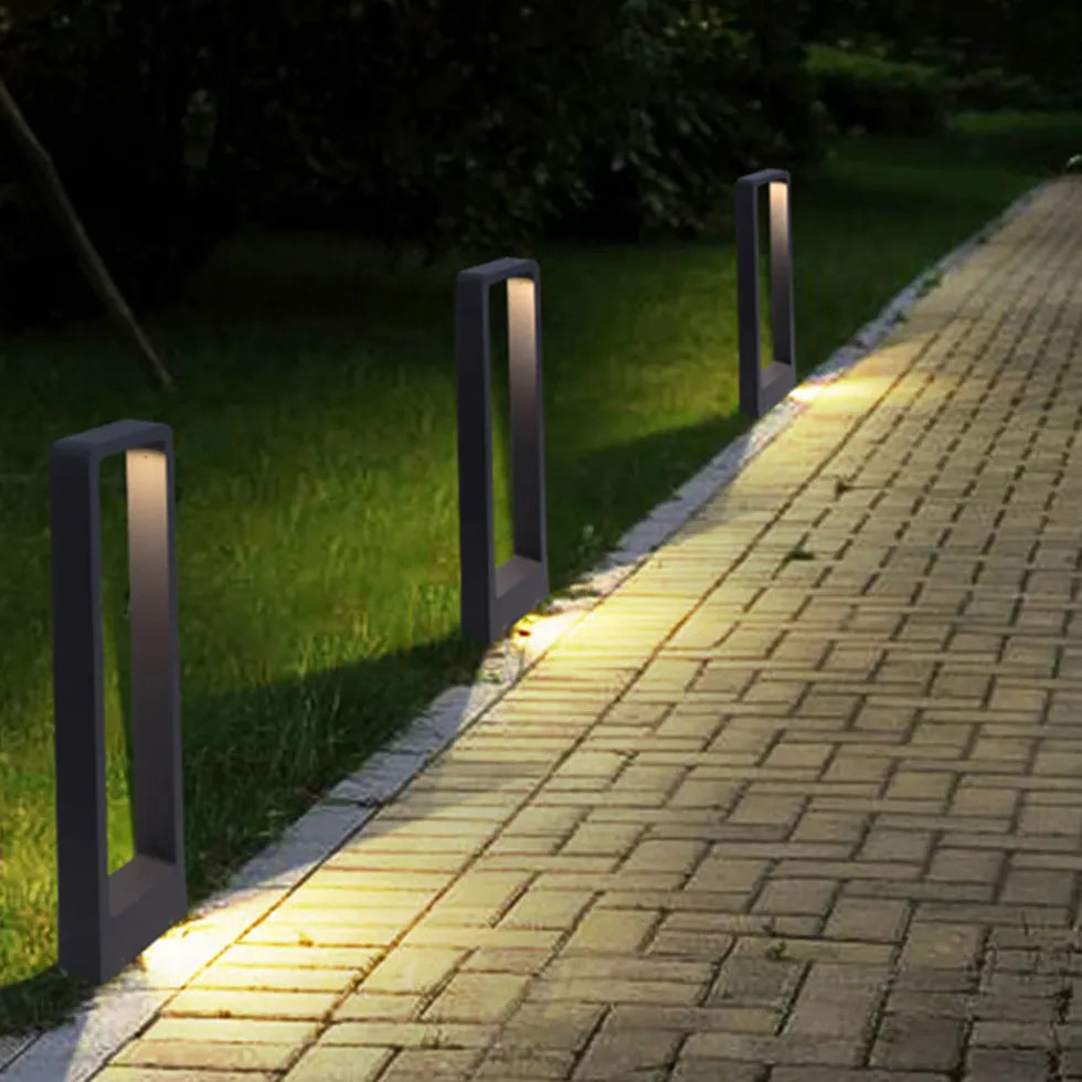 Warm White Rectangle LED Bollard Lights - Outdoor Garden Pathway Lighting for Patio, Driveway, and Landscape