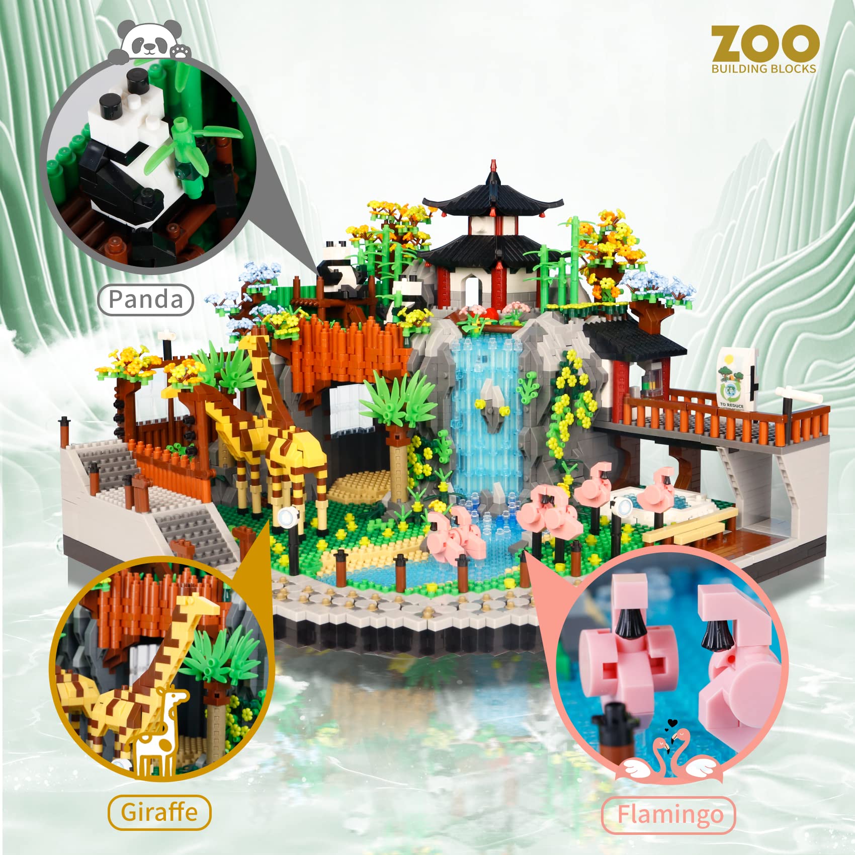 5000PCS Micro Mini Blocks City Zoo Animals Building Set - Creative Zoological Park Construction Toy for Kids & Adults Ages 14+ - Perfect Gift for Birthday, Christmas & STEM Learning Activities