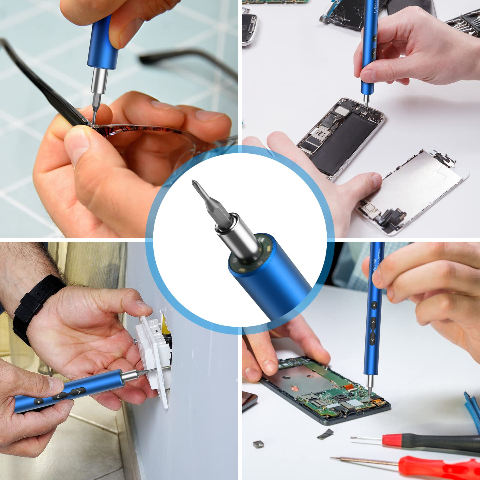 AMIR 28-in-1 Rechargeable Electric Screwdriver Set with Magnetic Bits & LED Light - Portable Power Tool for PC Building, Laptop Repair, Watch Maintenance, Electronics DIY - Perfect for Home Workshop & Professional Technicians