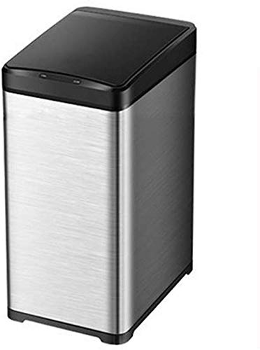 JLDN 30L/7.9 Gallon Automatic Motion Sensor Trash Can - Touchless Kitchen Garbage Bin with Lid, High Capacity Adjustable Waste Dustbin, Silver - Perfect for Home, Office, and Restaurant Use