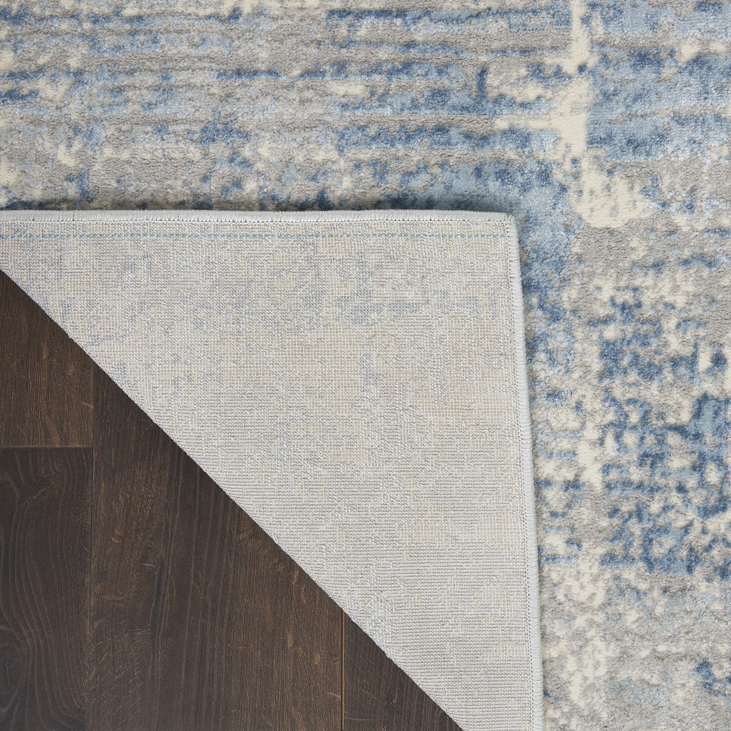Nourison Solace Modern Rustic Ivory Grey Blue 8x10 Area Rug - Easy to Clean, Non-Shedding, Soft & Durable - Perfect for Living Room, Bedroom, Dining Room & Kitchen Decor