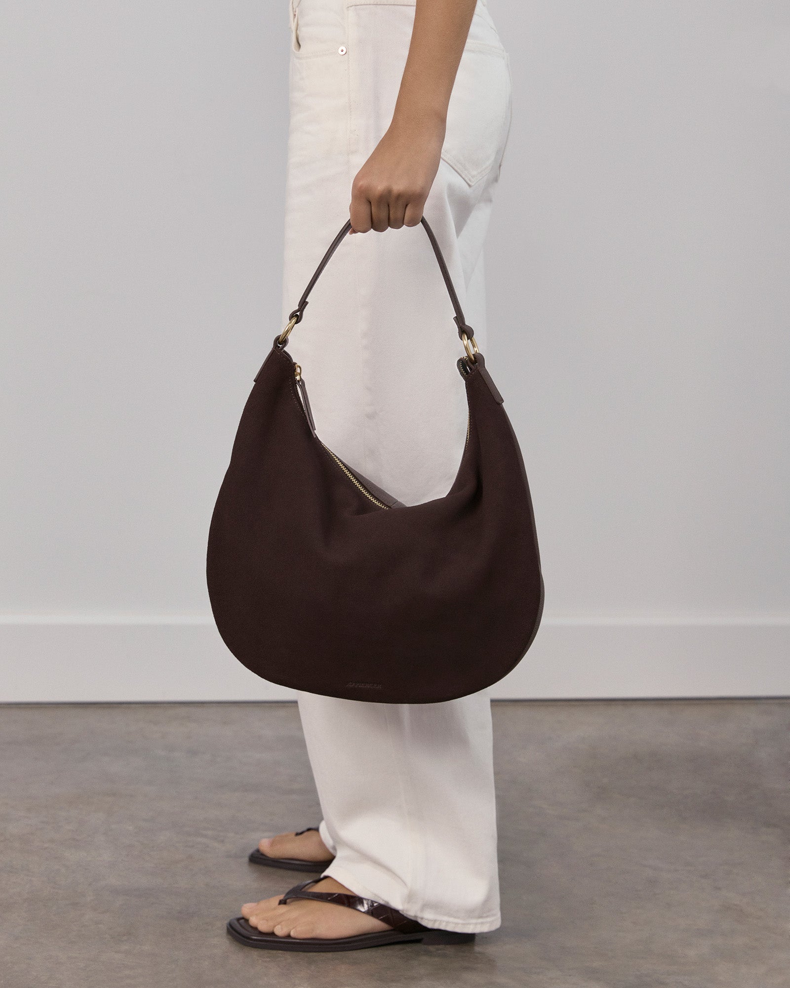 MARGO Women's Shoulder Bag - Bitter Chocolate Suede Leather Crossbody Purse for Work, Travel & Everyday Use
