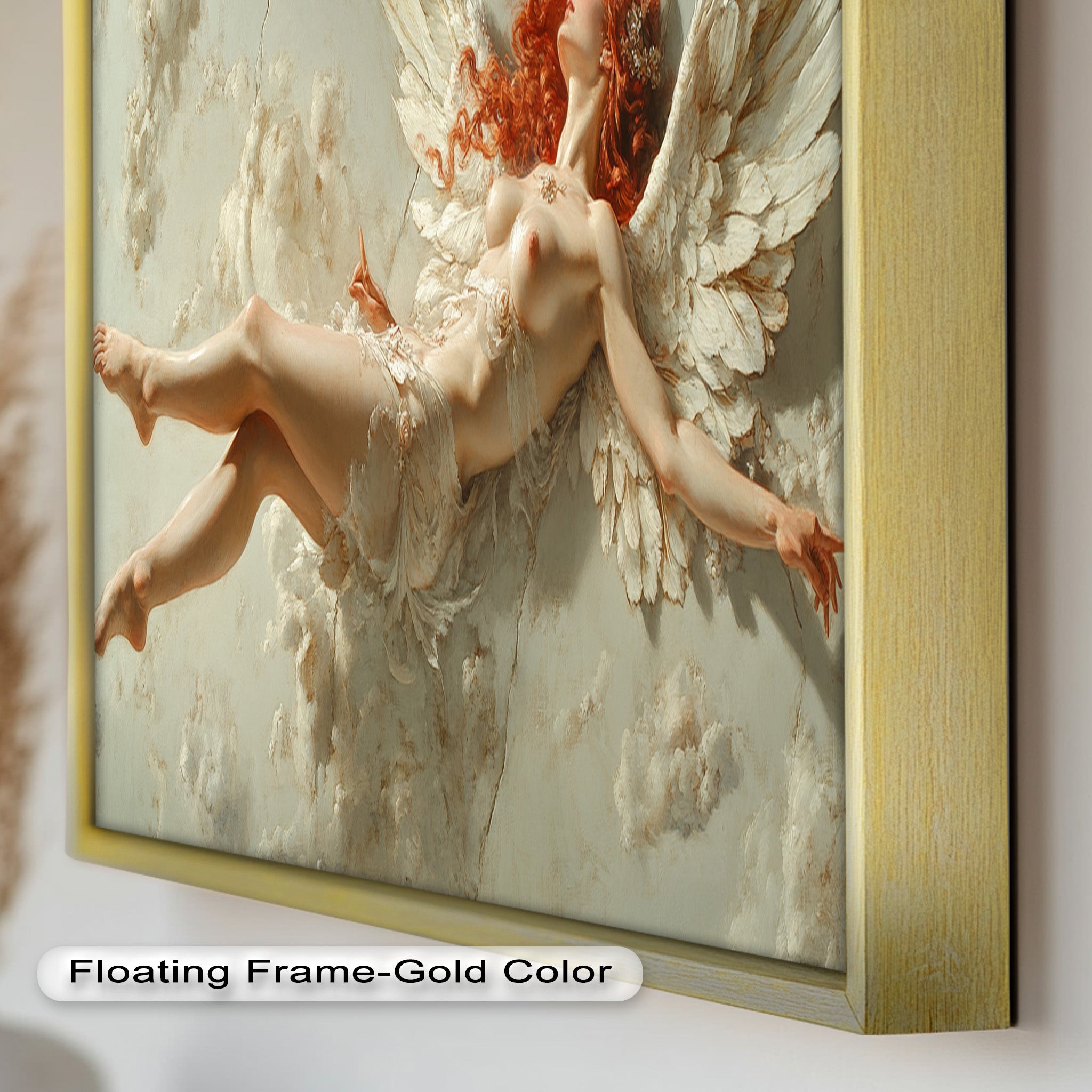 Ascension of the Flame - Mythological Angel Oil Painting Wall Art for Home Decor, Living Room, Bedroom & Office