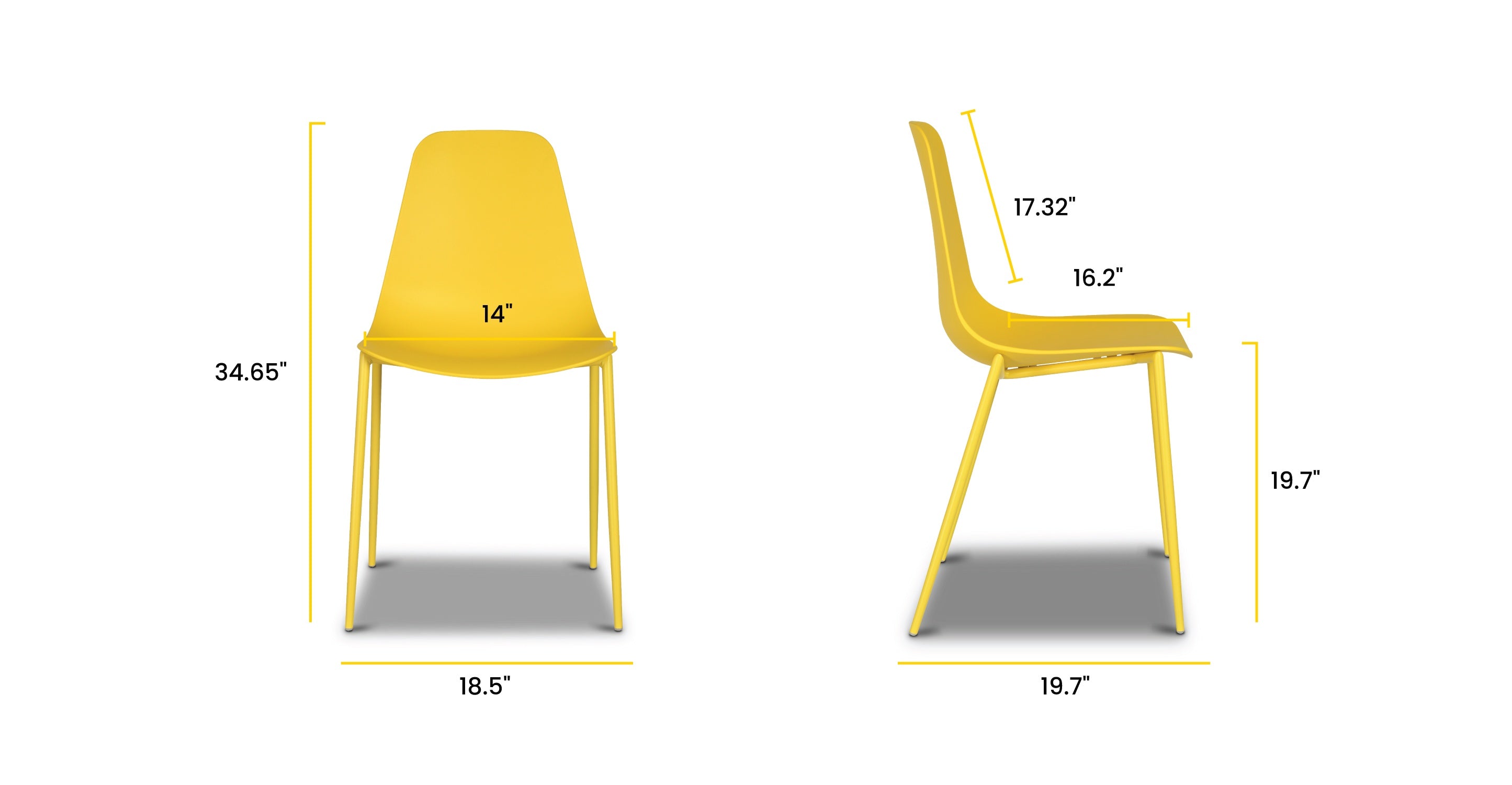Isla Dining Chair - Modern Wooden Dining Room Chairs Set of 2, Comfortable Upholstered Seat with Sturdy Metal Legs - Perfect for Kitchen, Dining Room, Breakfast Nook & Home Decor
