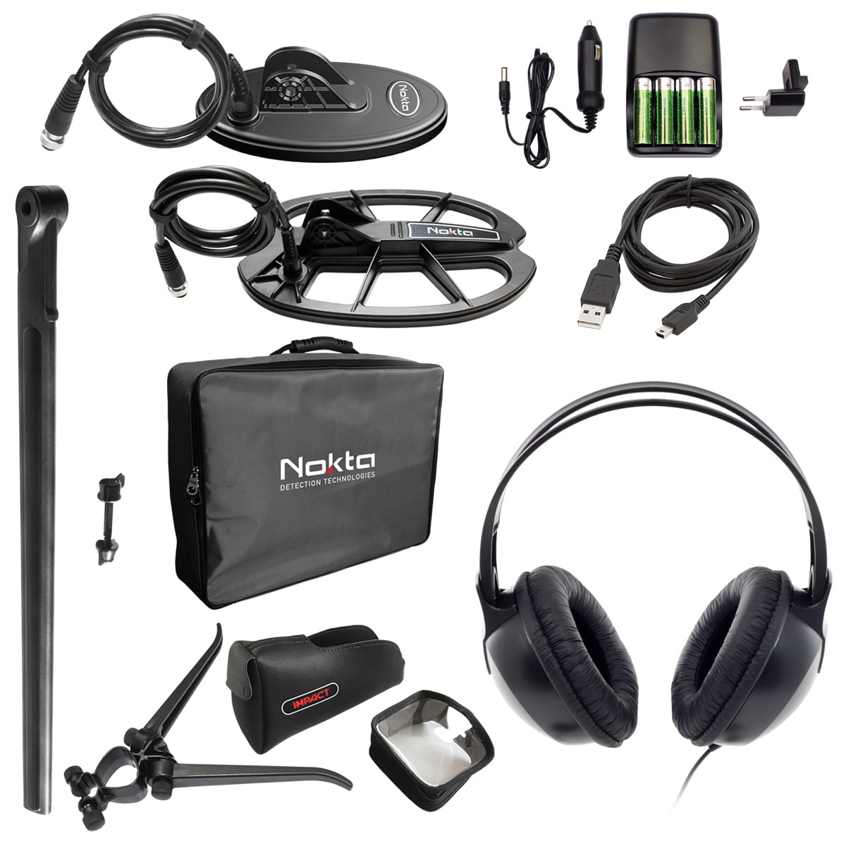 Nokta Impact Pro Pack Metal Detector with Waterproof DD 11 x 7'' Search Coil - Professional Gold & Treasure Hunting Gear for Beach, Field & Outdoor Adventures