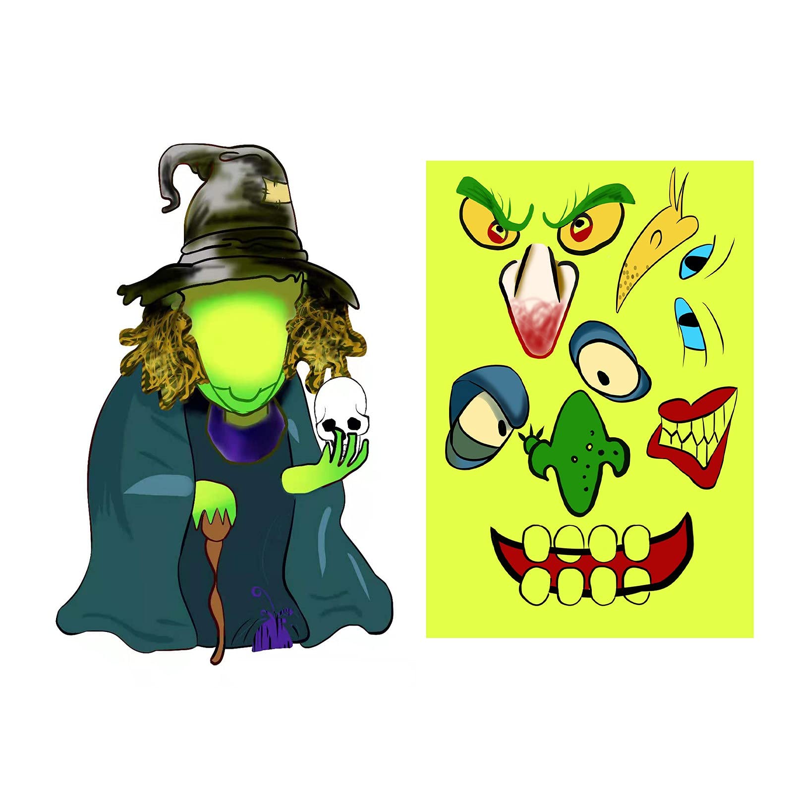 DIY Stickers Kit for Kids - Halloween Party Decorations, Anime Wall Stickers, Creative Expression Games - Multicolor Self-Adhesive Stickers for Home, School, and Craft Projects