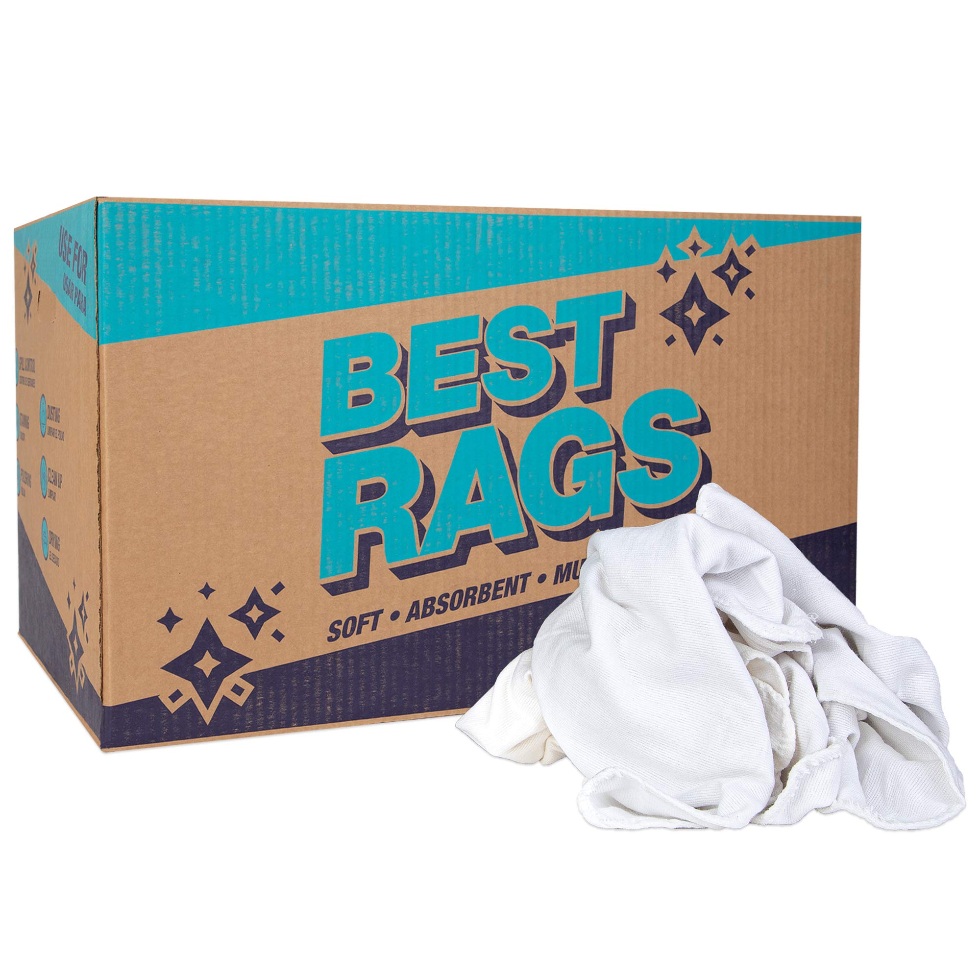 **Arkwright White Flannel Cleaning Rags (25 LB Bulk Box) - Multipurpose Shop, Garage, Restaurant & Home Cleaning Towels - Ideal for Dusting, Polishing & Industrial Use**
