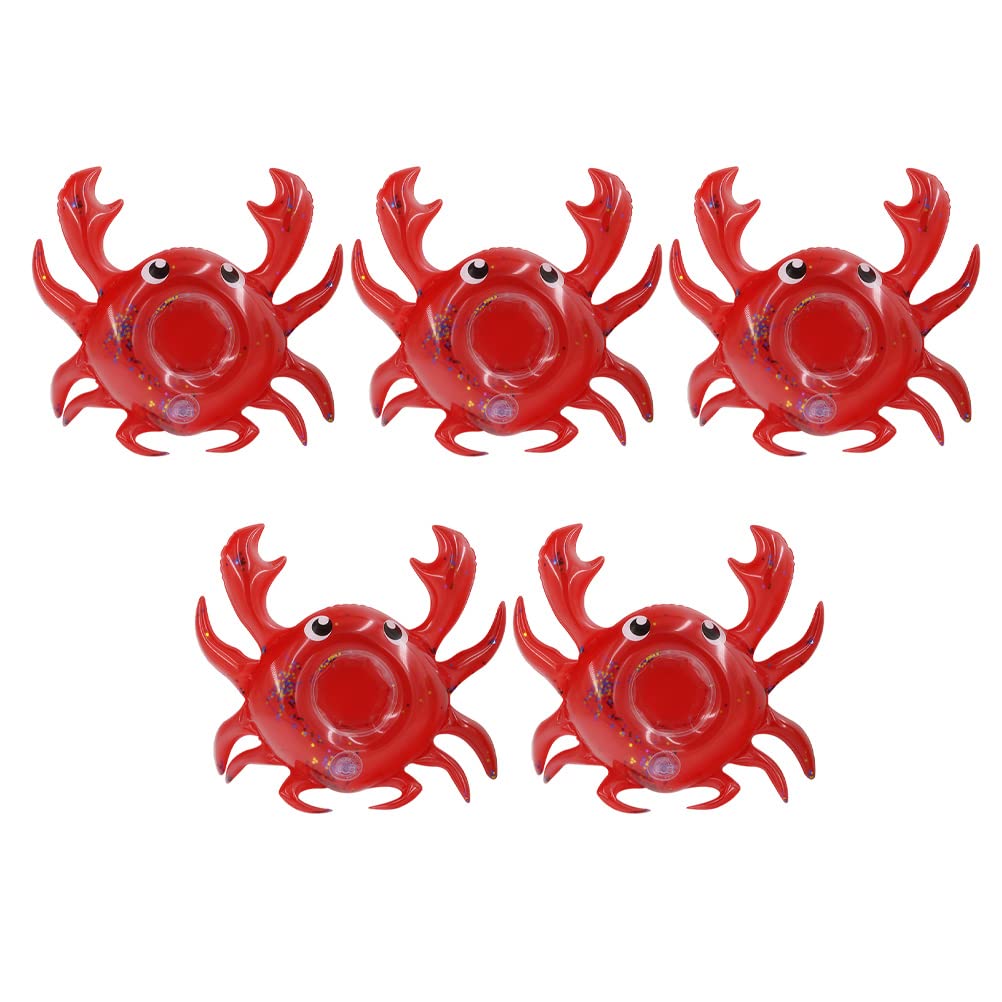**LUOZZY 5-Pack Inflatable Cup Holder - Floating Drink Holder for Pool, Beach & Boat - Cartoon Crab Design (As Shown) - Perfect for Summer Parties & Outdoor Activities**