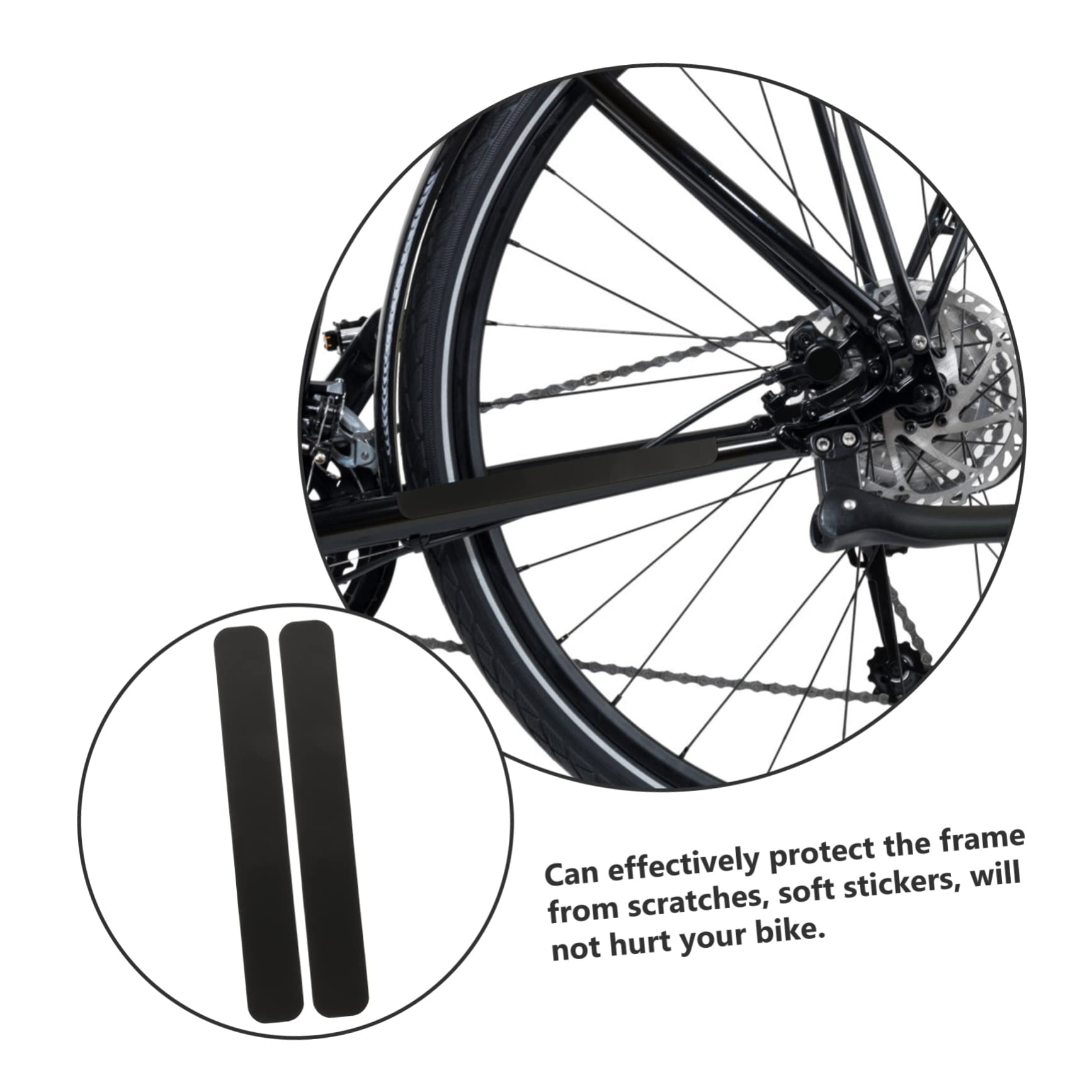 2-Pack Bicycle Chain Guard Stickers - Anti-Scratch Bike Frame Protection Decals, Chainstay Protector Tapes for Road & Mountain Bikes - Prevent Scratches During Cycling & Commuting