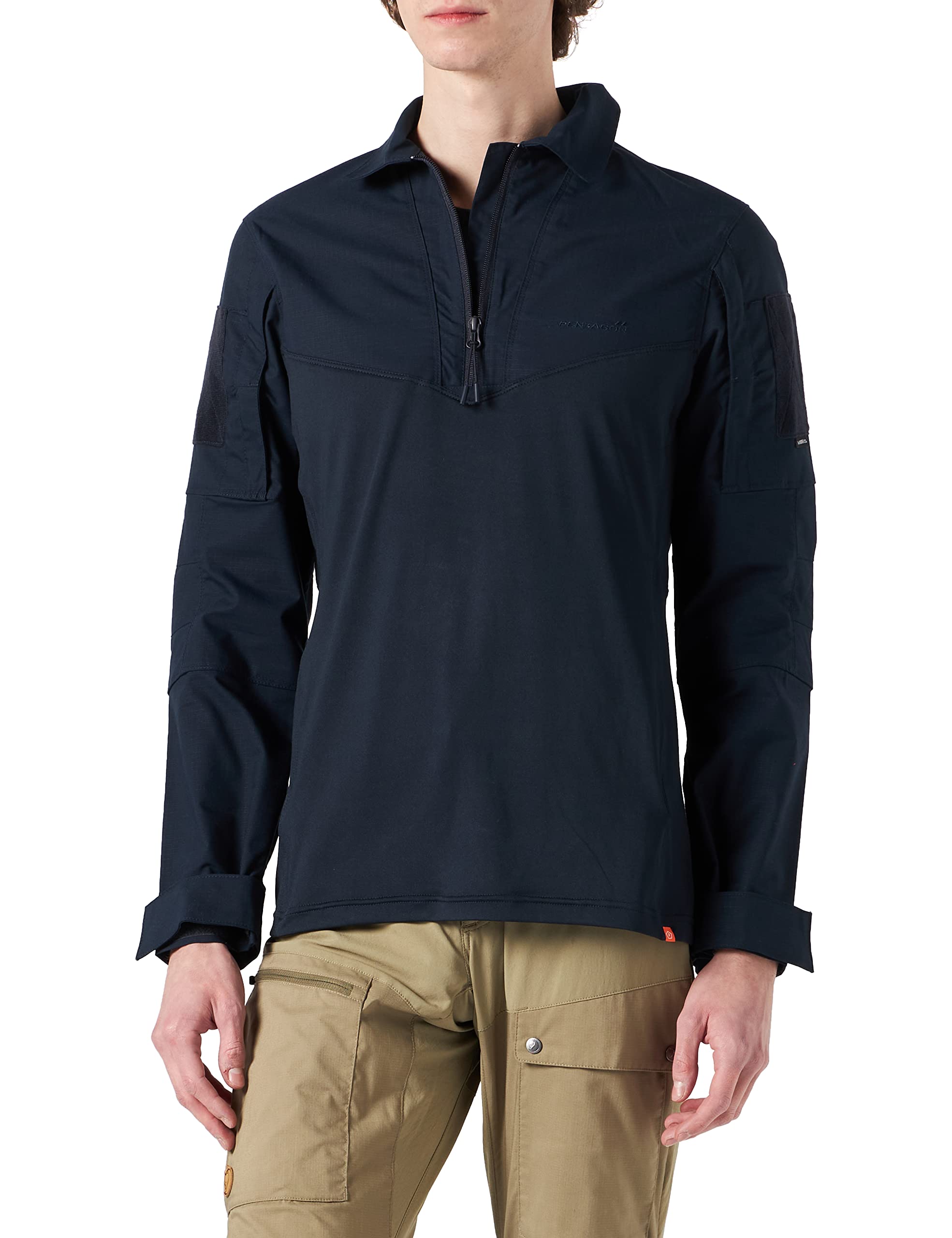 Pentagon Men's Ranger Tac-Fresh Shirt - Breathable Quick-Dry Tactical Performance Shirt in Midnight Blue for Outdoor Hiking, Camping & Military Training