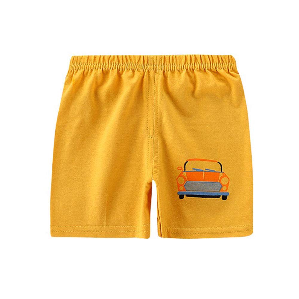 Boys' Elastic Waist Cotton Shorts - Comfortable Pull-On Toddler Short Pants for Summer | Playtime, Beach & Outdoor Activities