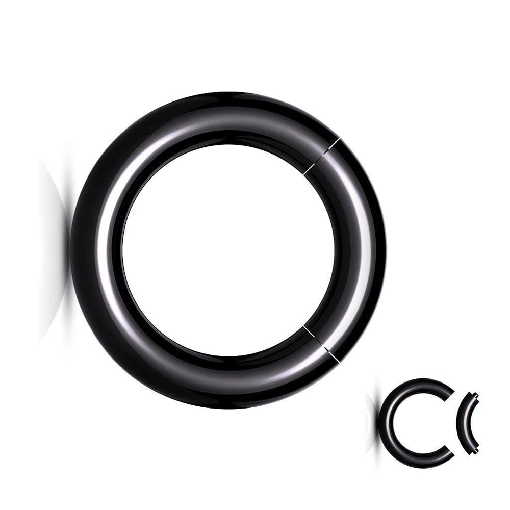 Black Acrylic Segment Rings - Captive Bead Body Jewelry for Piercings - Perfect for Nose, Lip, Ear & Eyebrow Piercing Jewelry