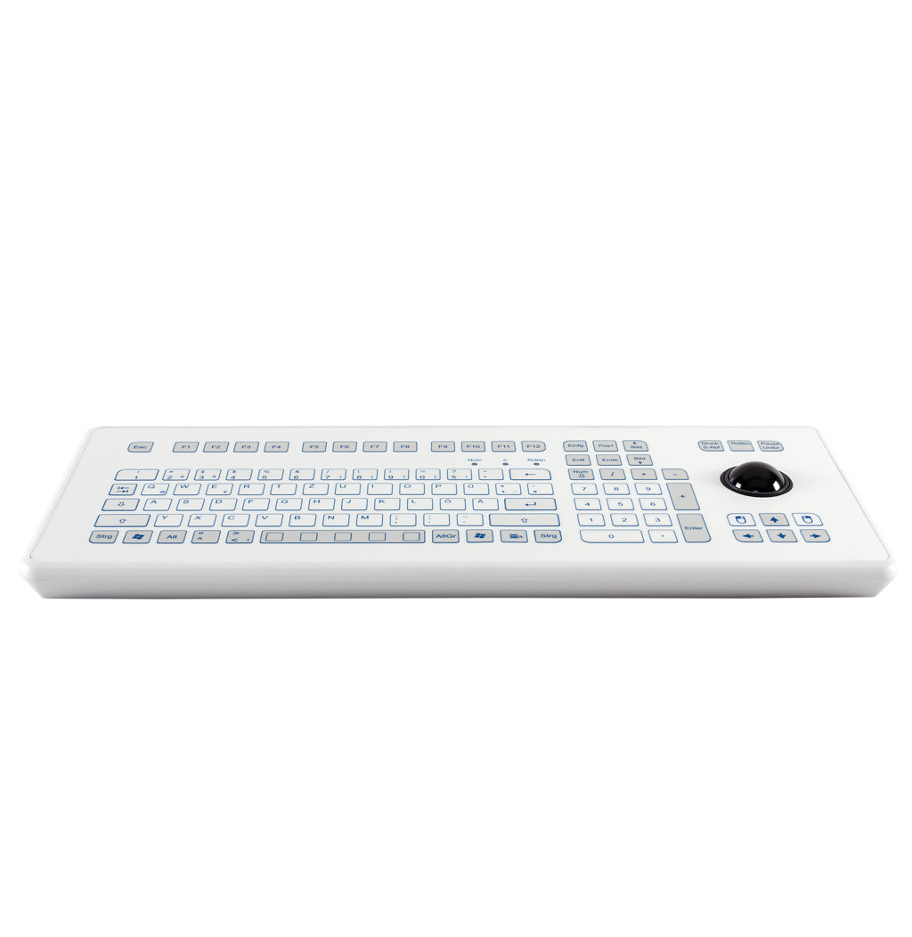 InduKey TKS 105c TB38 KGEH Ergonomic Keyboard with Built-in Trackball - Perfect for Office Work, CAD Design, and Programming