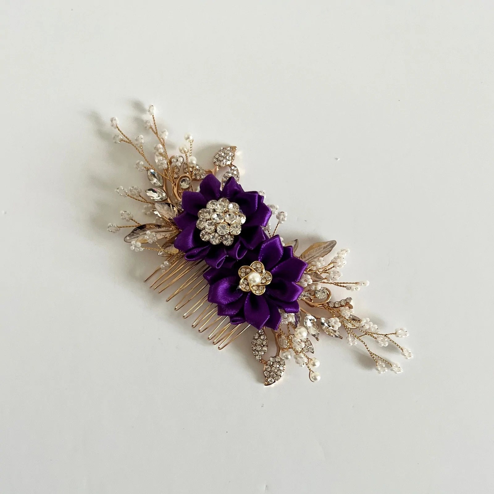 Elegant Floral Bridal Hair Comb - Wedding Hair Accessory with Flowers in All Colors (TT325) | Perfect for Brides, Bridesmaids & Special Occasions