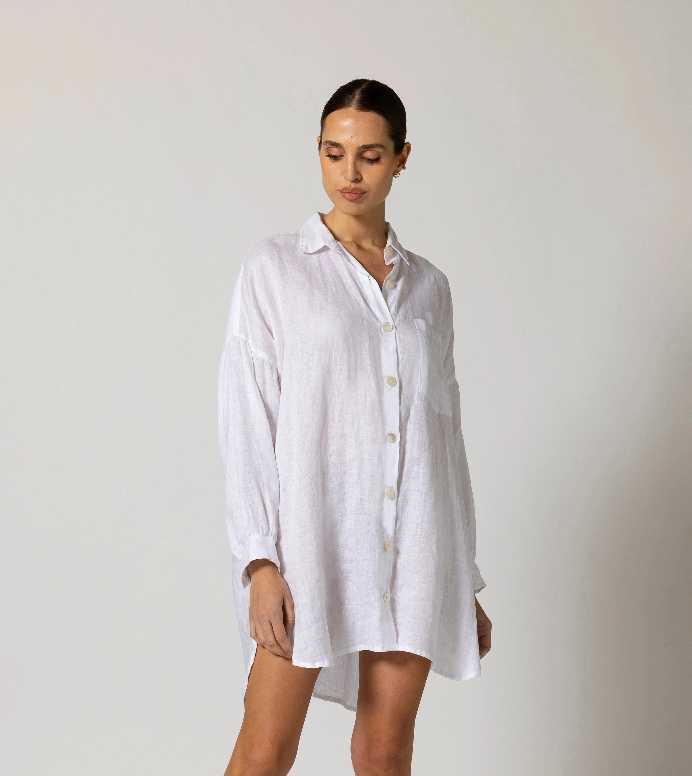Nusa Button Up Shirt for Women - Ivory Cotton Blouse | Perfect for Casual Wear, Office & Date Nights
