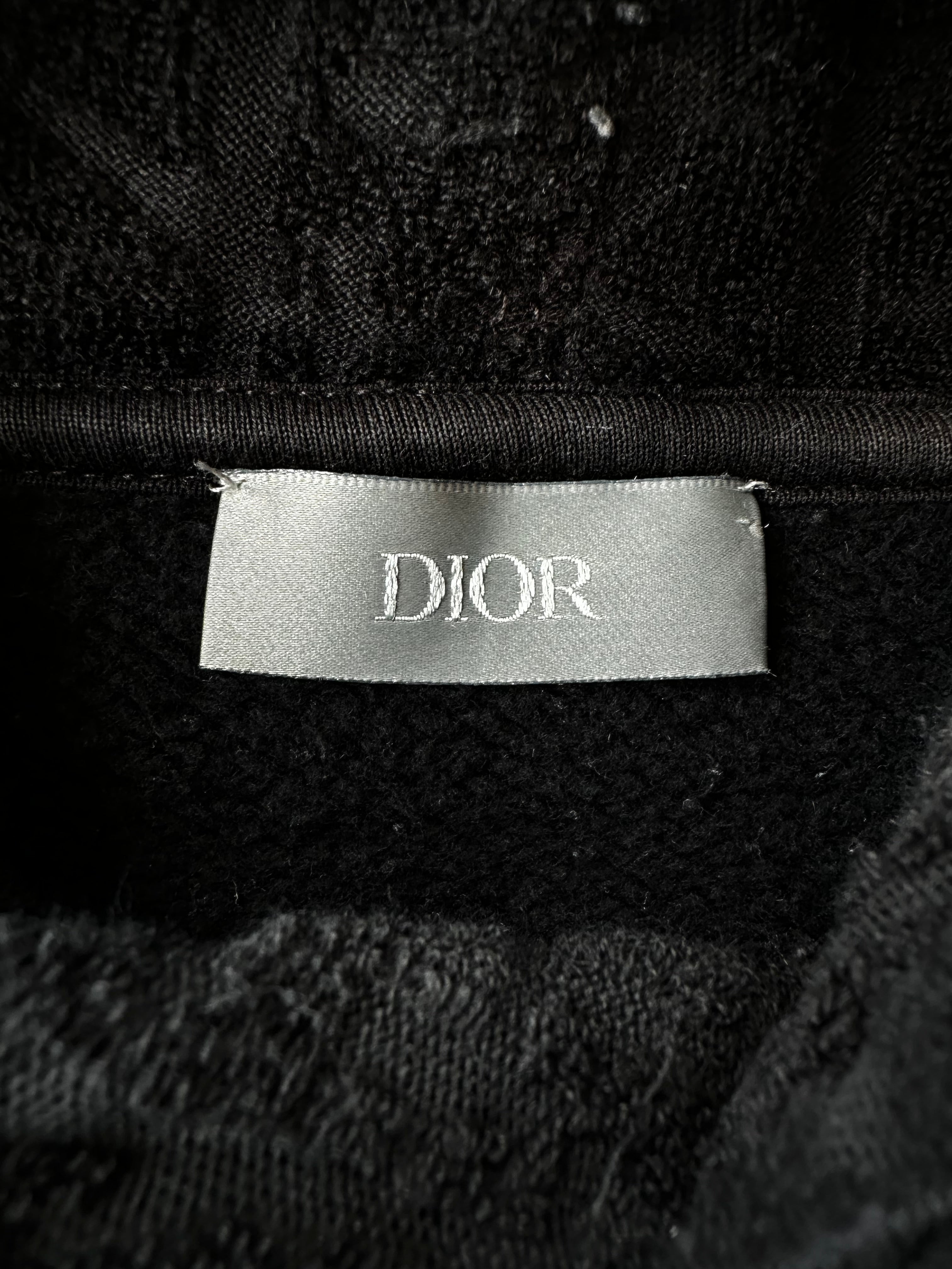Dior Navy Oblique Logo Hooded Towel Sweatshirt - Soft & Stylish Pullover for Men & Women - Perfect for Gym, Beach & Lounge Wear