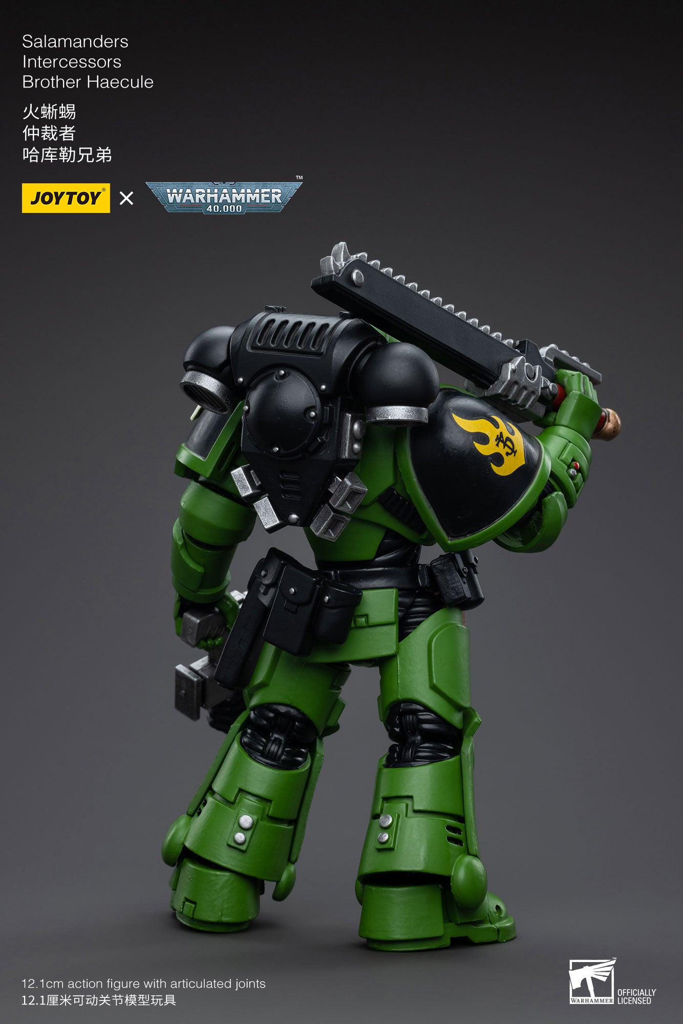 JOYTOY 1/18 Scale 3.75 Inch Warhammer 40K Salamanders Space Marine Intercessors Brother Haecule Action Figure - Reissue Collectible Model for Tabletop Gaming & Display
