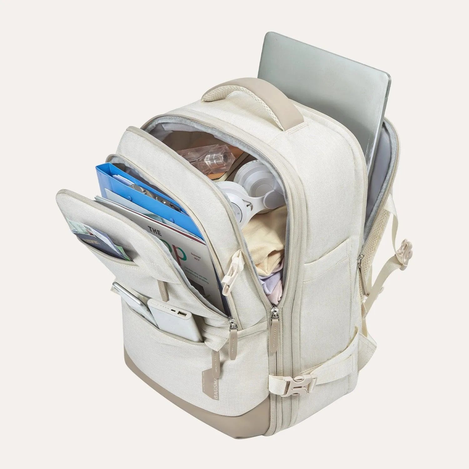 Falco 40L Expandable Airline Approved Carry On Travel Backpack - Waterproof Laptop Backpack for Business Travel, Weekend Trips & Commuting