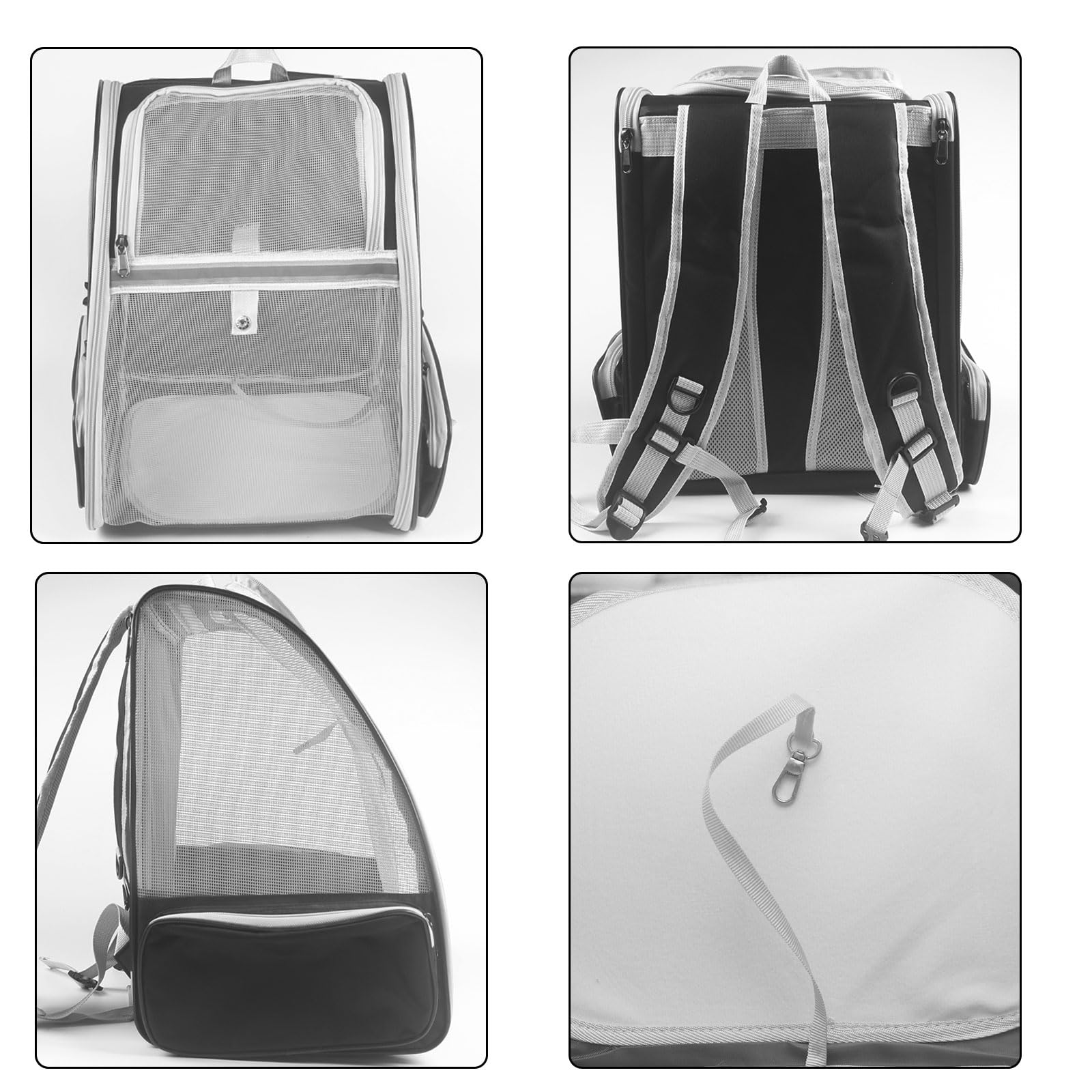 Ventilated Cat Carrier Backpack - Travel Pet Carrier for Dogs, Cats, Puppies, Birds & Bunnies | Lightweight & Breathable Design for Indoor & Outdoor Use (Black) | Perfect for Air Travel, Hiking, Vet Visits & Daily Commutes