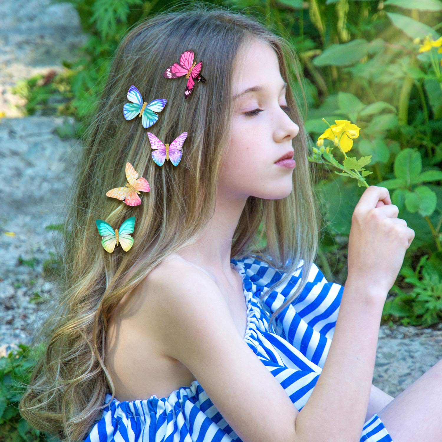 Boao 18-Piece Glitter Butterfly Hair Clips Set for Girls, Teens & Women - Elegant Hair Accessories for Parties, Weddings & Daily Wear