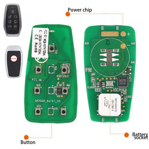 Autel IKEYAT7TPRS Programmable Smart Key Fob 2024 - Universal 7-Button Car Key Replacement for 700+ Vehicles | Long Range, OE-Quality | Compatible with Autel KM100/IM508/IM608 | Perfect for Key Duplication, Vehicle Access & Remote Start