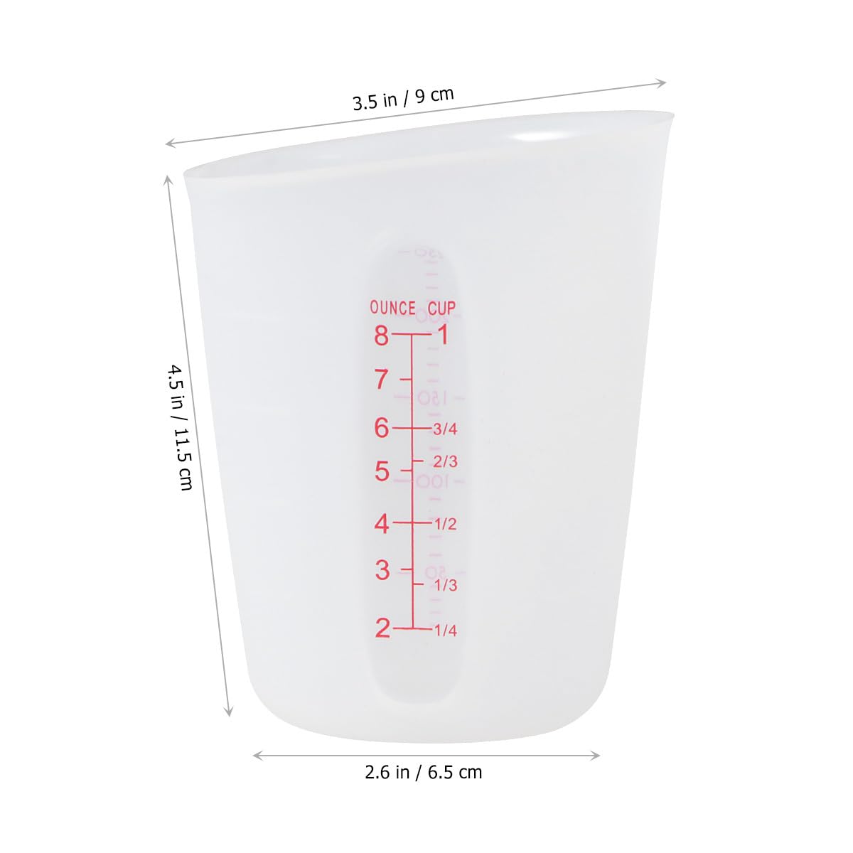 SUPVOX 250ML Silicone Measuring Cup with Visible Graduations - Precise Scale Mixing Cup for Epoxy Resin, Resin Casting, DIY Crafts, Baking & Kitchen Use