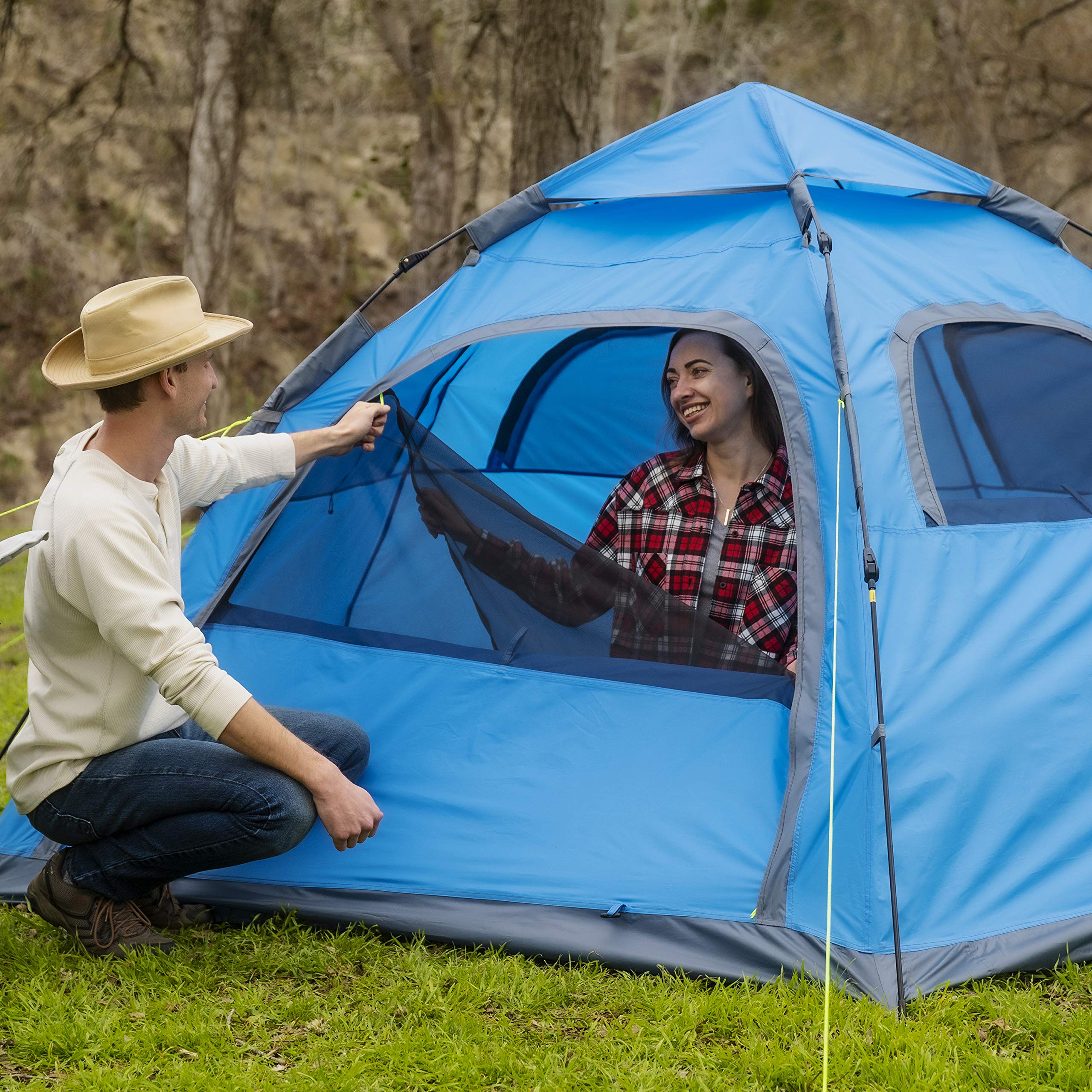 Moon Lence Instant Pop Up Camping Tent for 4-5 People - Waterproof & Windproof Automatic Setup Family Tent - Perfect for Camping Trips, Hiking Adventures & Mountaineering Expeditions