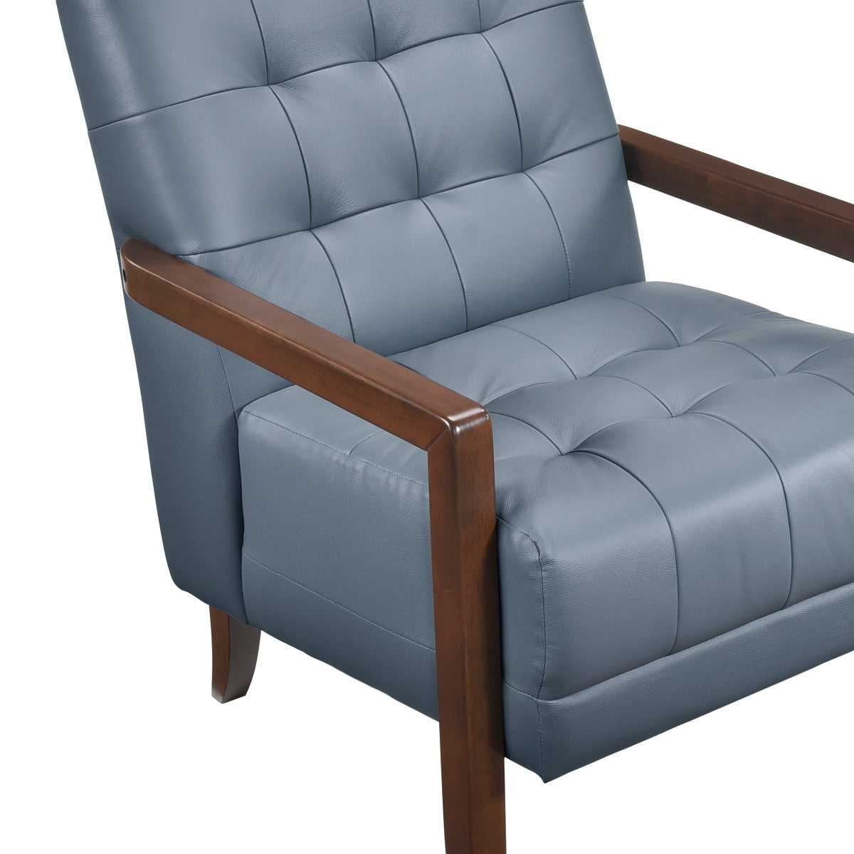 Archam Accent Chair - Modern Blue Upholstered Lounge Chair for Living Room, Bedroom & Office | Comfortable Reading Chair with Sturdy Wooden Legs