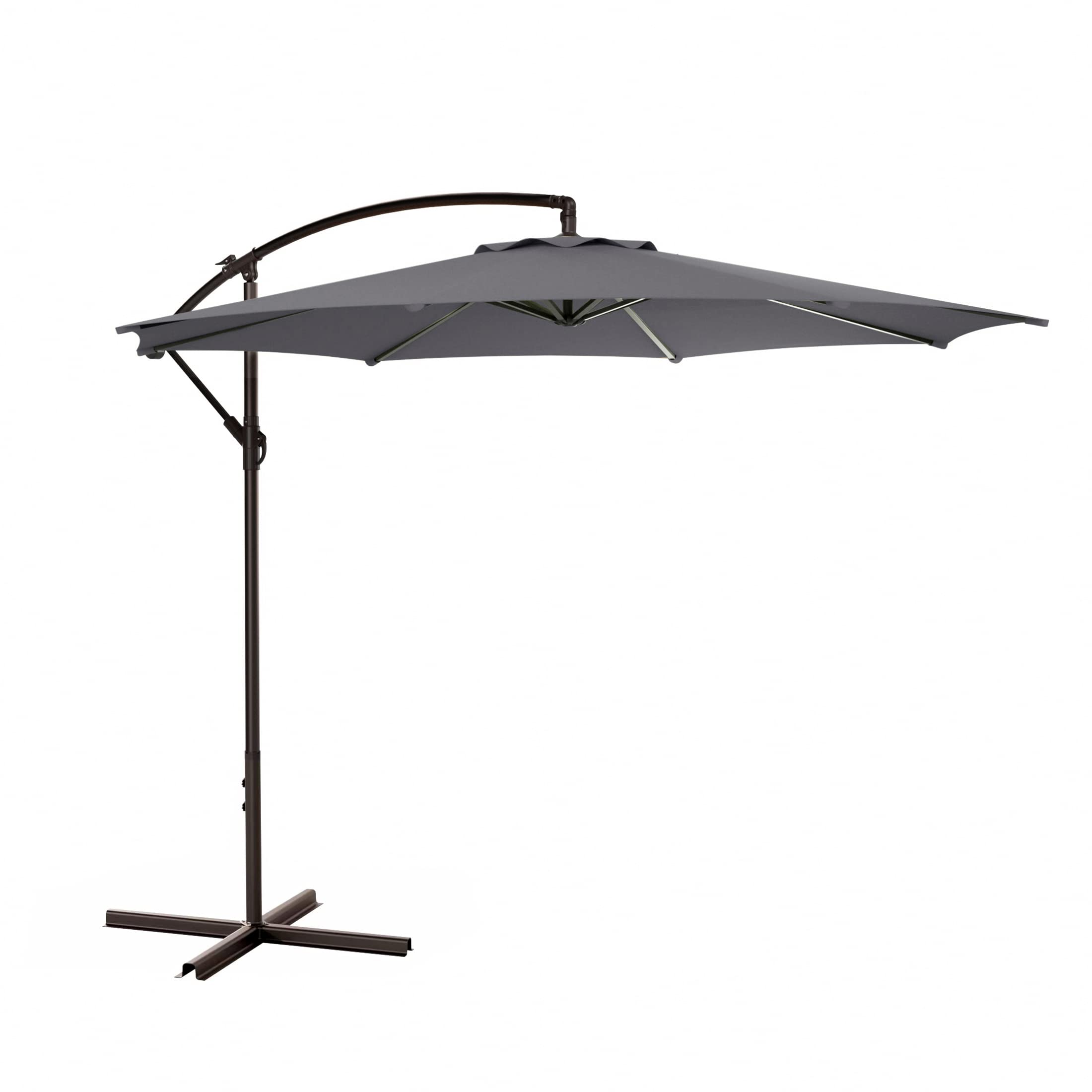 10ft Outdoor Patio Cantilever Umbrella with Stand - 2 PCS Hanging Shade Kit for Backyard, Poolside & Garden - WO Home Furniture Patio Umbrella for Sun Protection & Outdoor Relaxation