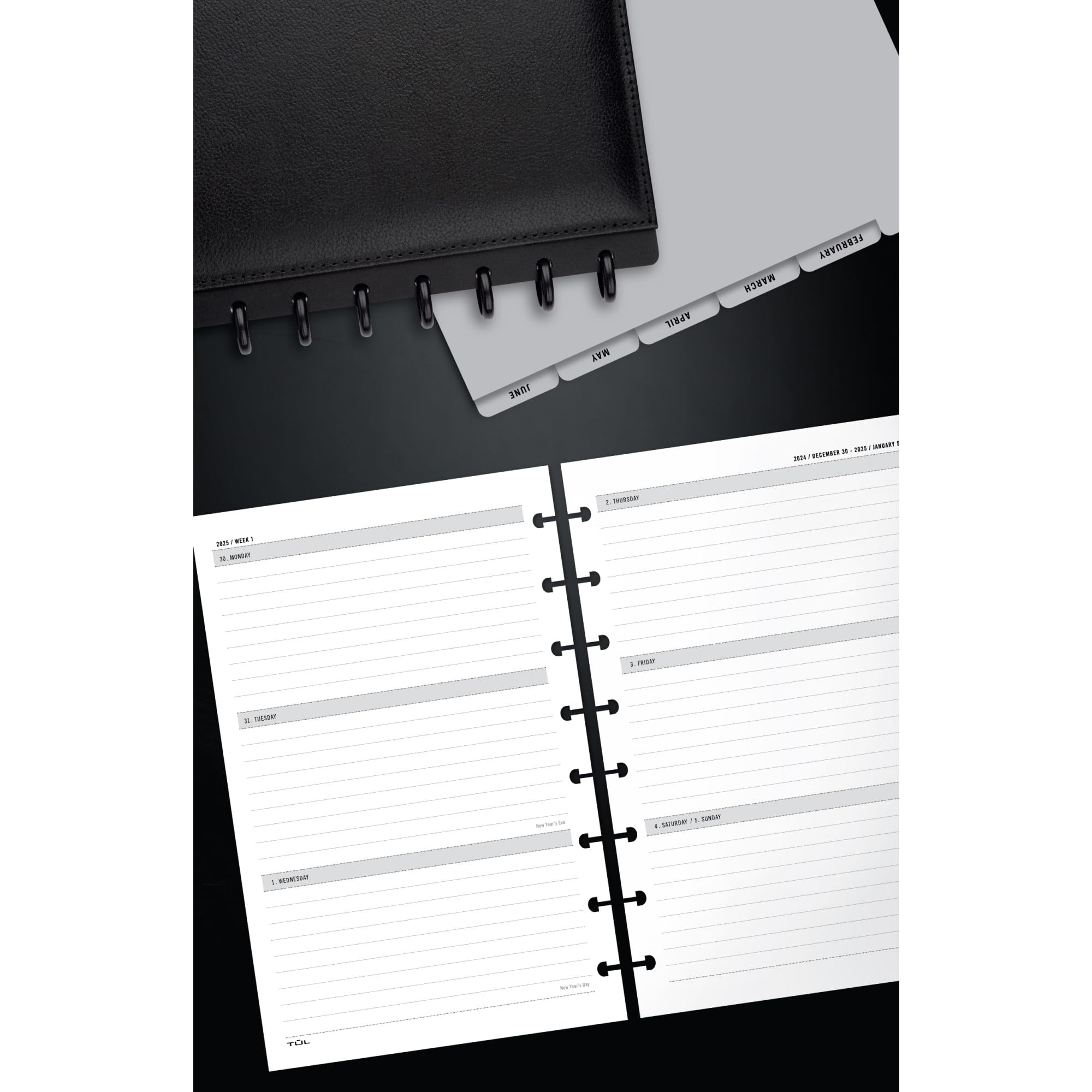 2025 TUL® Discbound Weekly & Monthly Planner Refill Pages - Junior Size (January-December) | Perfect for Students, Office & Home Organization | Durable Paper for Daily Planning & Note Taking