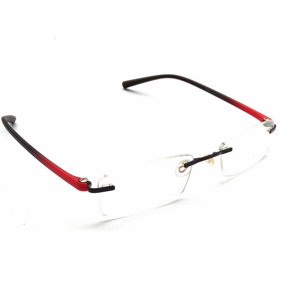 Blue Light Blocking Red Rimless Computer Glasses - Anti Eye Strain Frameless Eyewear for Men & Women - Perfect for Gaming, Office Work & Screen Use