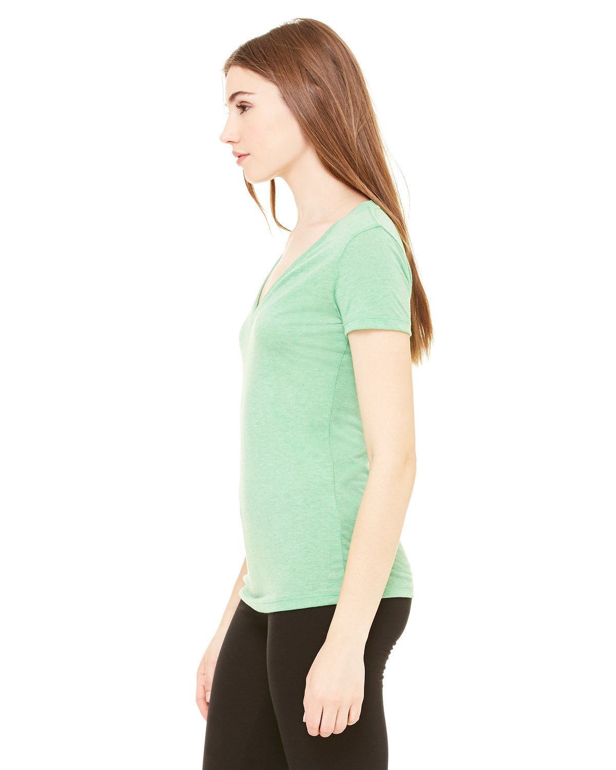 Bella + Canvas 8435 Women's Triblend Short Sleeve V-Neck T-Shirt - Soft & Comfortable Casual Tee for Everyday Wear, Gym, and Layering