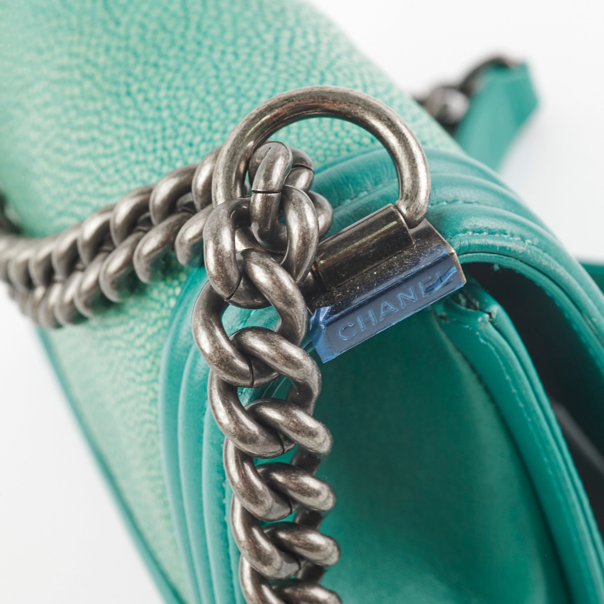 Chanel Small Turquoise Stingray Boy Bag - Luxury Crossbody Handbag for Women | Perfect for Evening Parties, Date Nights & Special Occasions