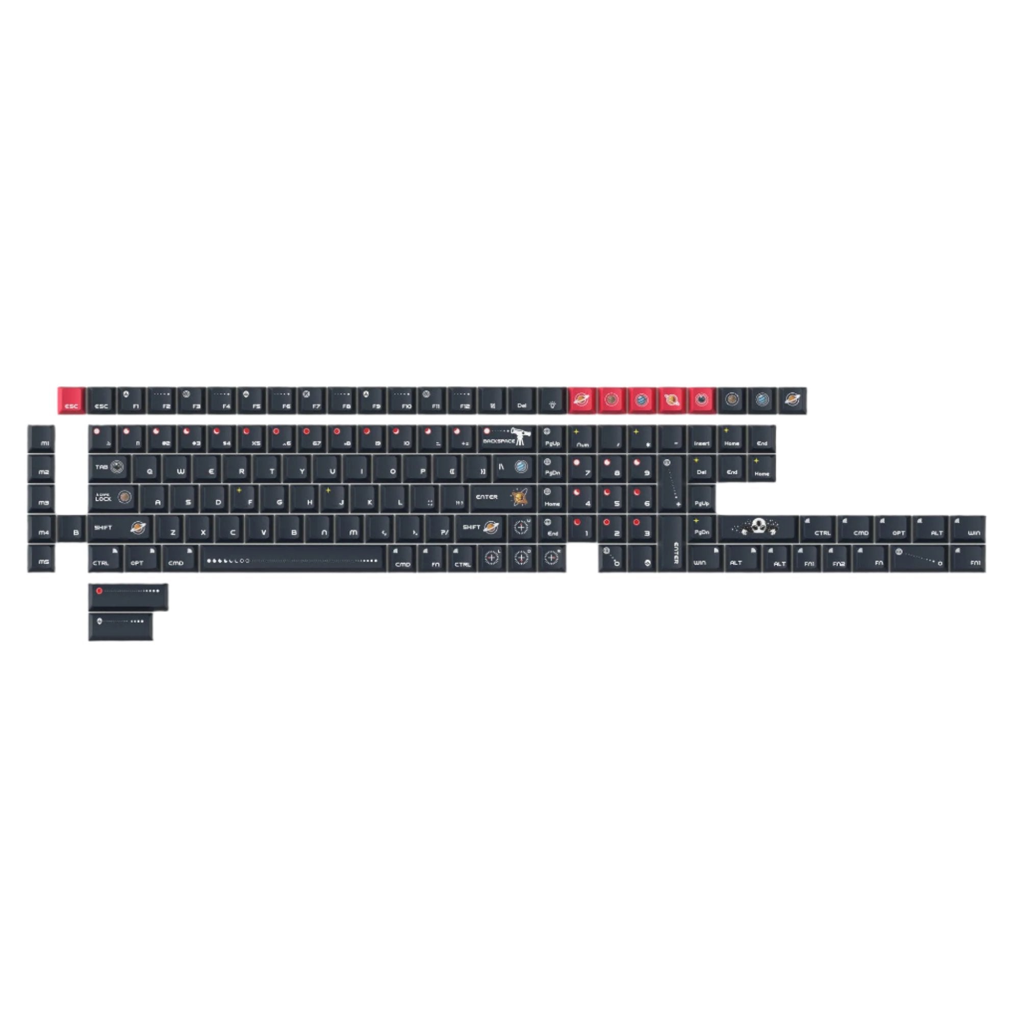 Cosmic Galaxy Cherry Profile Dye-Sublimation PBT Full Keycap Set for Mechanical Keyboards - Perfect for Gaming, Typing & Custom Keyboard Builds