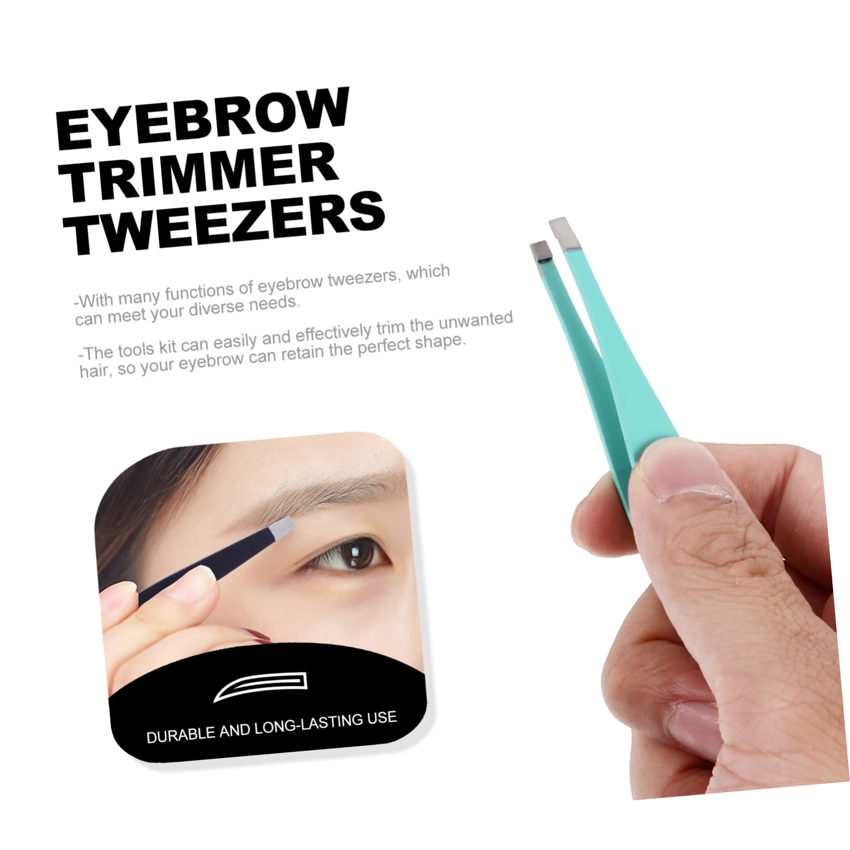 Stainless Steel Eyebrow Tweezers Set - 4pcs for Perfect Brows - Salon & Home Use