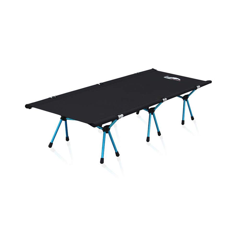 LSYOA Outdoor Folding Camping Cot - Portable, Lightweight & Sturdy Bed for Camping, Travel, Hiking - Supports 220lbs (100kg) - Breathable & Comfortable Sleeping Cot - Perfect for Backpacking, Beach Trips & Emergency Use - Black