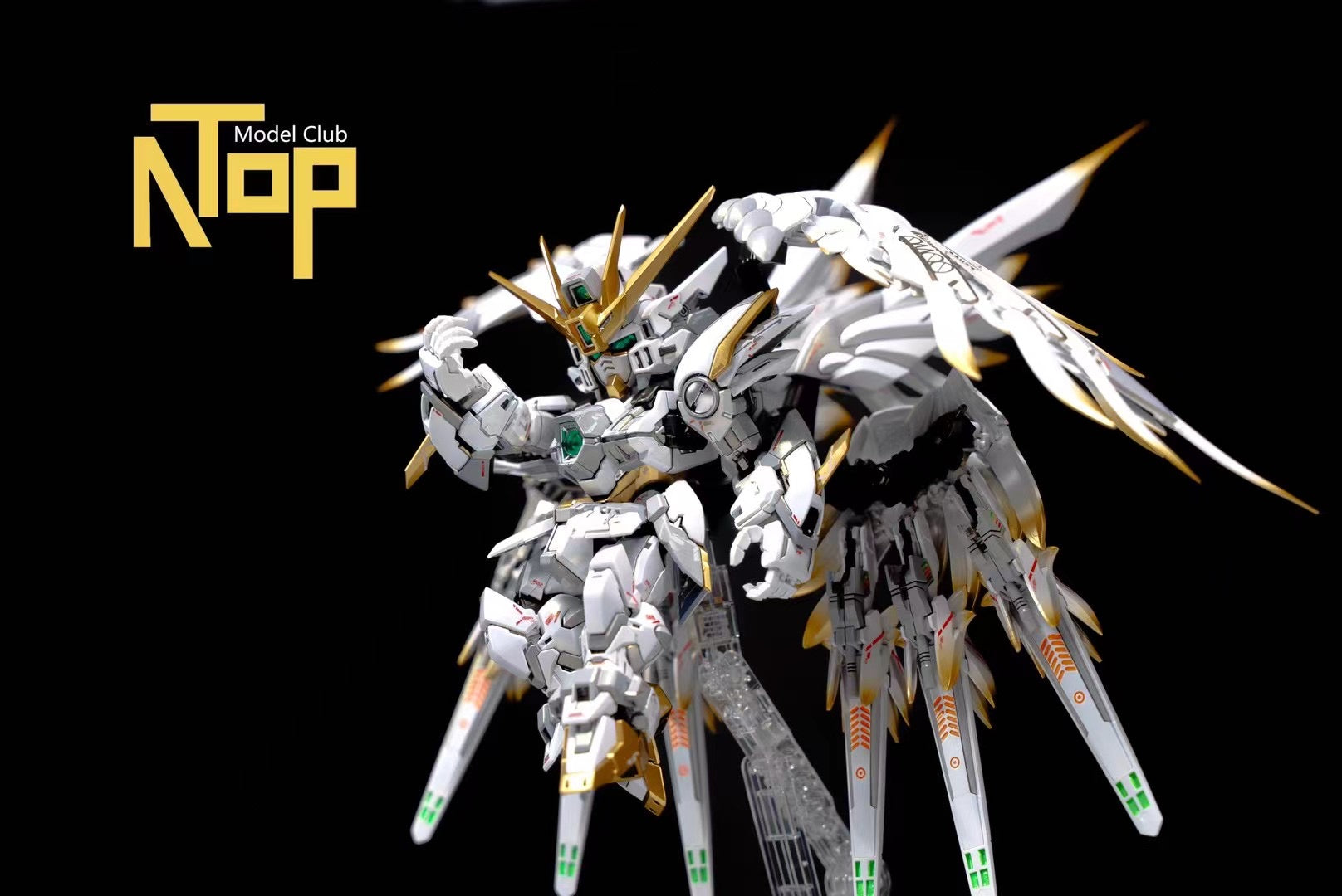 MGSD Wing Gundam Zero Custom Snow White Version Model Kit with Shortened Twin Buster Rifle - Premium Bandai Gundam Action Figure for Collectors & Hobbyists - Perfect for Display, Anime Cosplay and Gundam Battle Dioramas