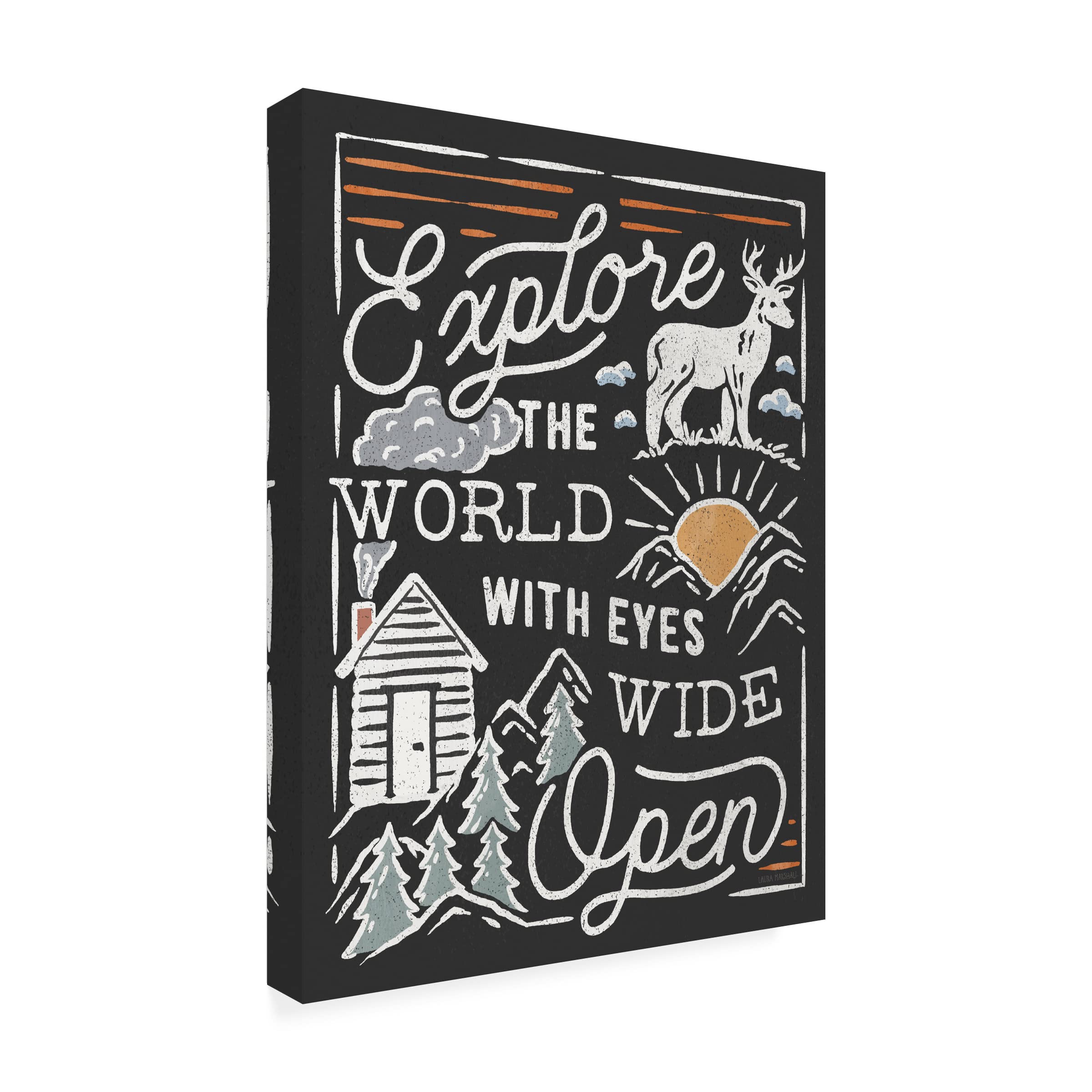 Laura Marshall 'Adventurous IV Black' Weatherproof Outdoor Wall Art - Perfect for Patio, Garden, and Exterior Home Decor