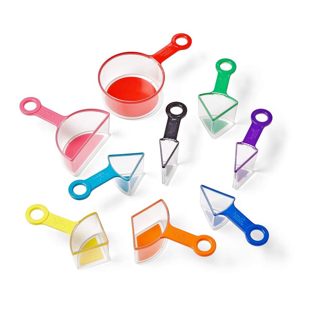 Rainbow Fraction Measuring Cups Set of 9 - Math Manipulatives for Kids Learning Fractions | Visual Measuring Tools for Baking & Cooking | Montessori & Homeschool Math Teaching Aids | Perfect for Kids Kitchen Activities & STEM Education