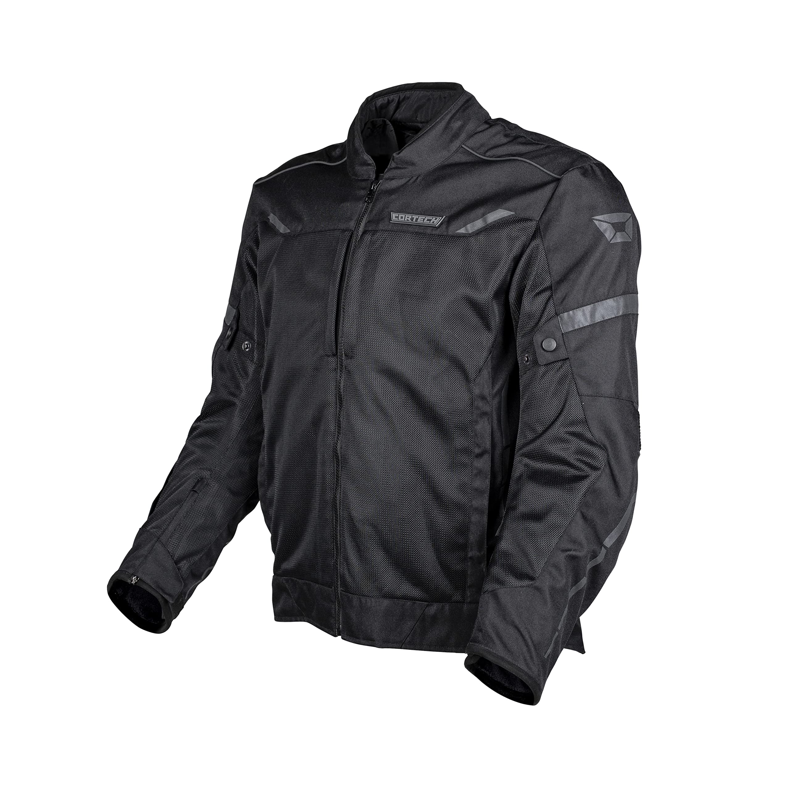 Cortech Men's Hyper-Flo Air Jacket - Lightweight Motorcycle Riding Jacket for Summer, Breathable Mesh with Armor Protection (Black, Large) - Perfect for Street Biking, Commuting & Adventure Tours